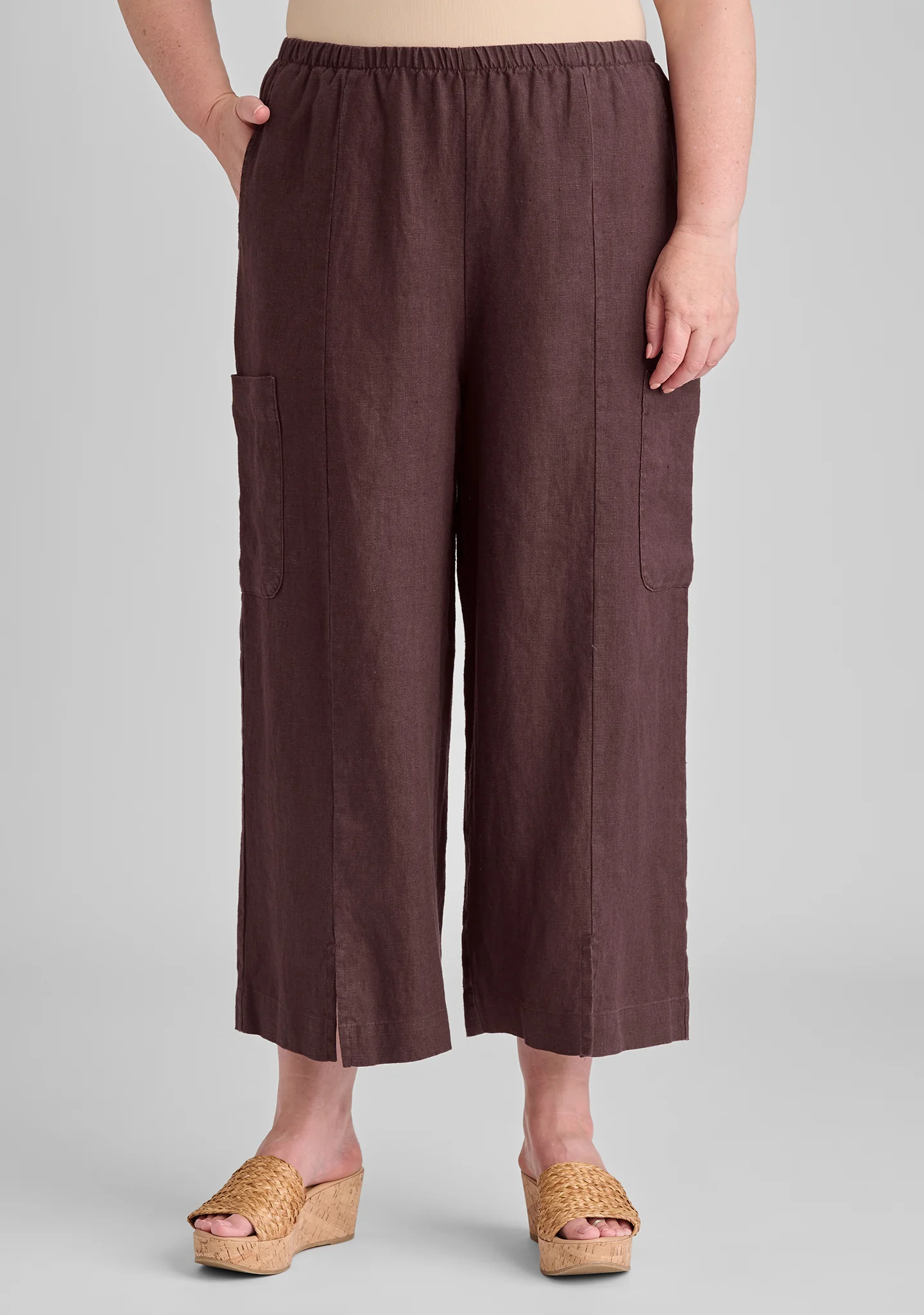 Modern Flood - Linen Pants With Elastic Waist - FINAL SALE - Image 4