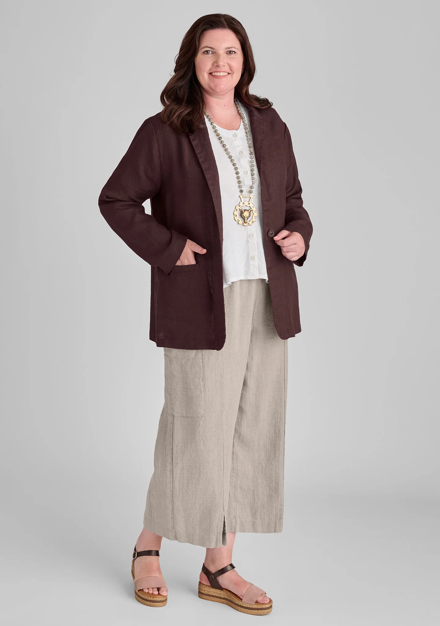 Modern Flood - Linen Pants With Elastic Waist - FINAL SALE - Image 8