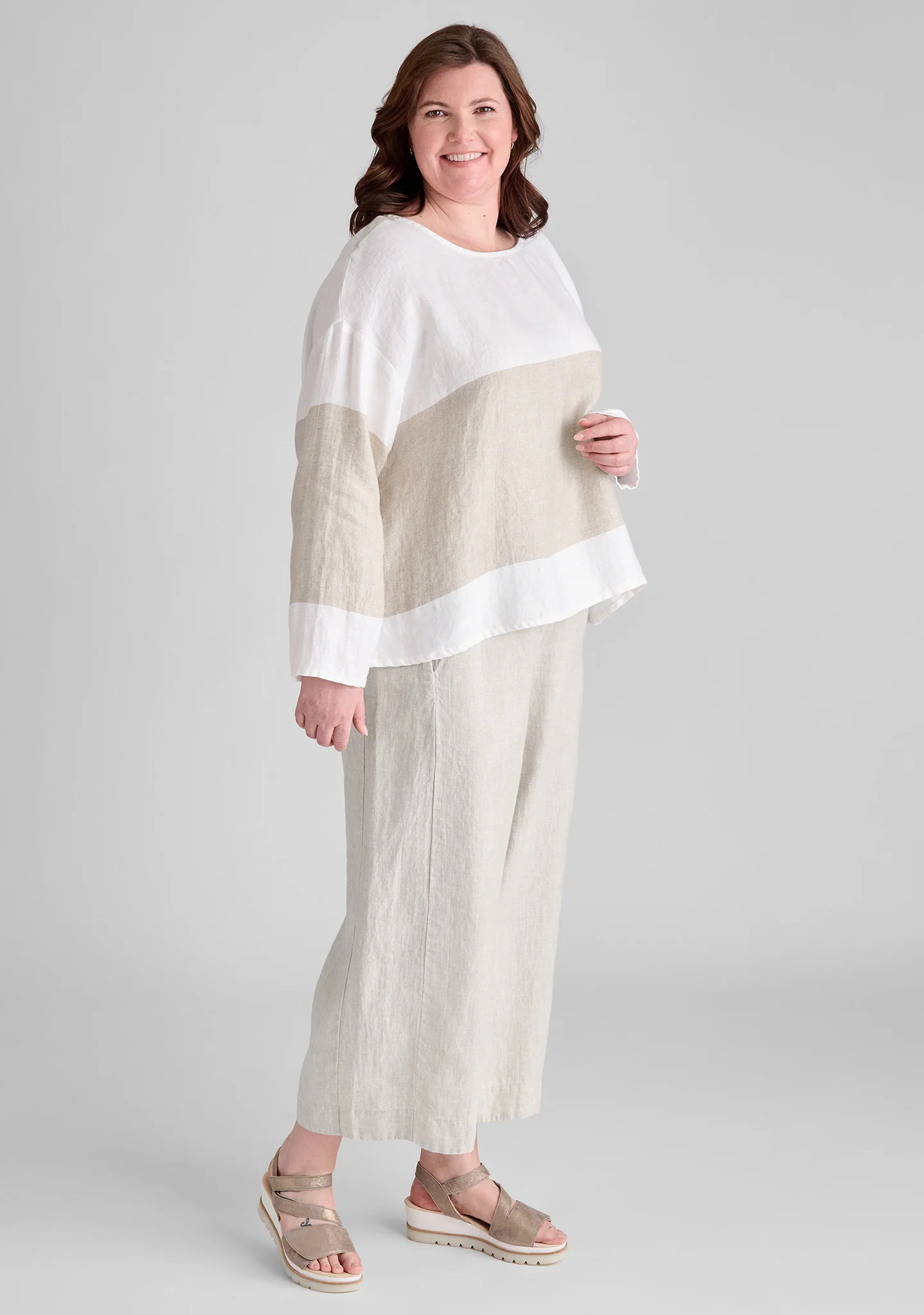 Panel Pant - Linen Pants With Elastic Waist - FINAL SALE - Image 4