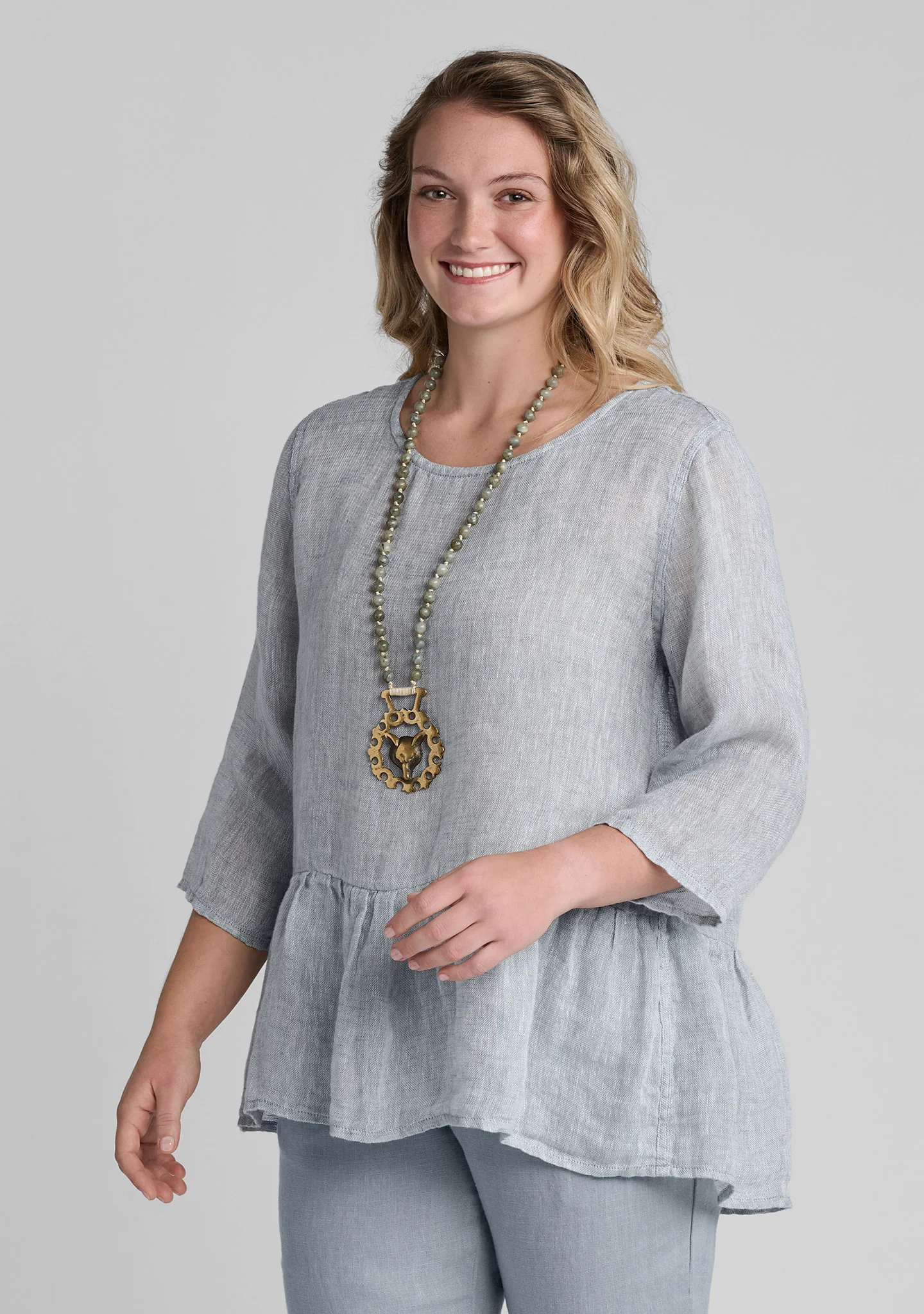 Peplum Tunic - Linen Top - Image 4