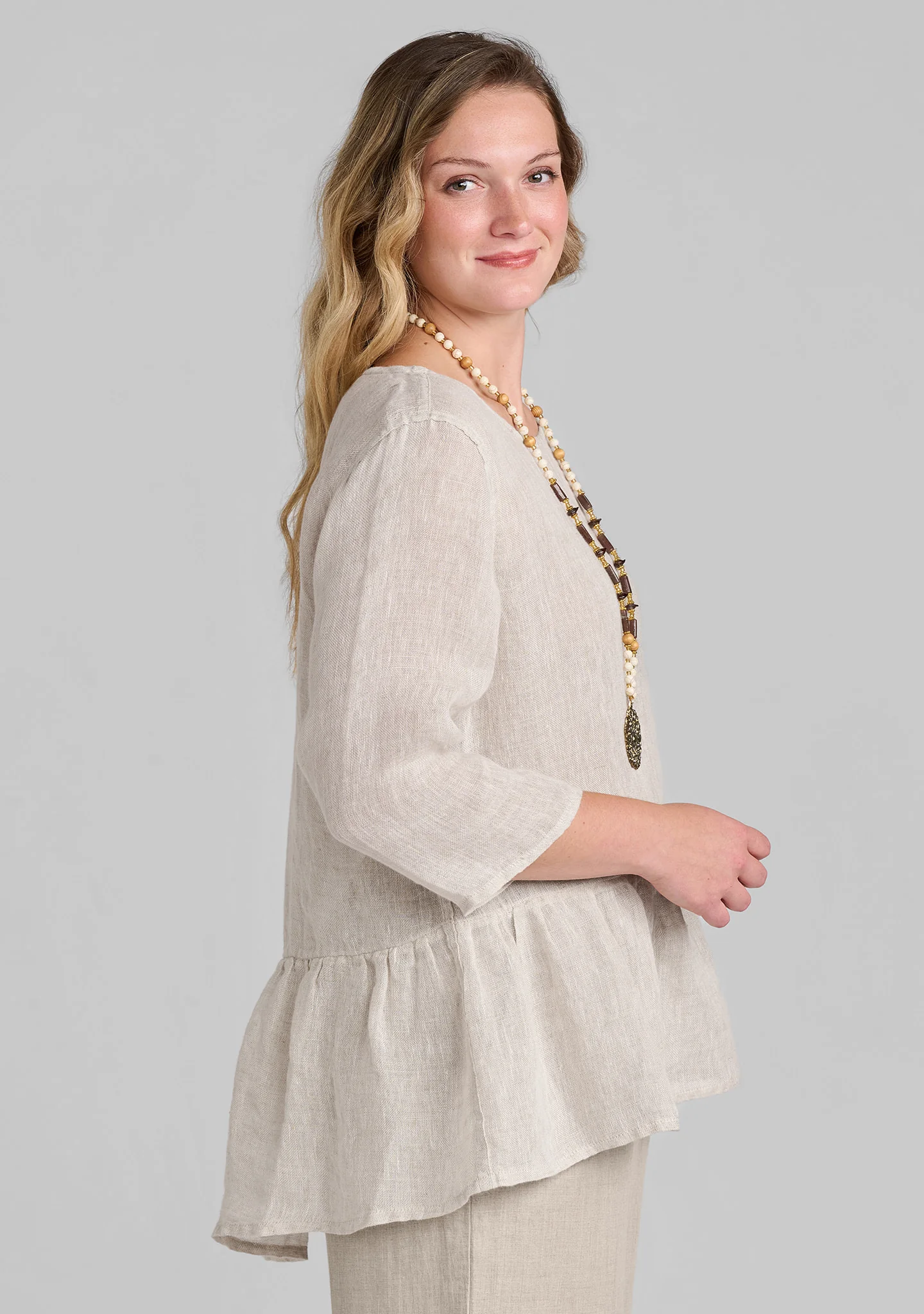 Peplum Tunic - Linen Top - Image 5