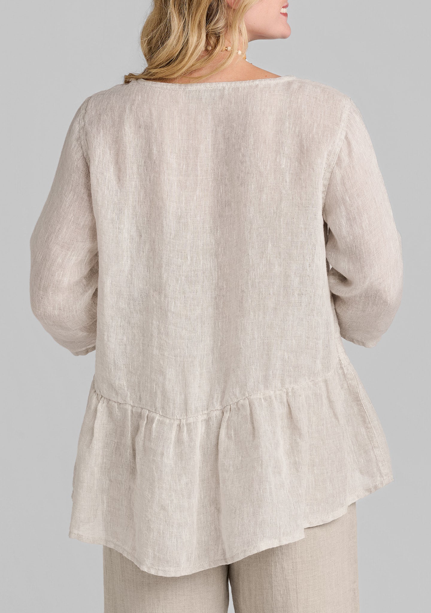 Peplum Tunic - Linen Top - Image 6