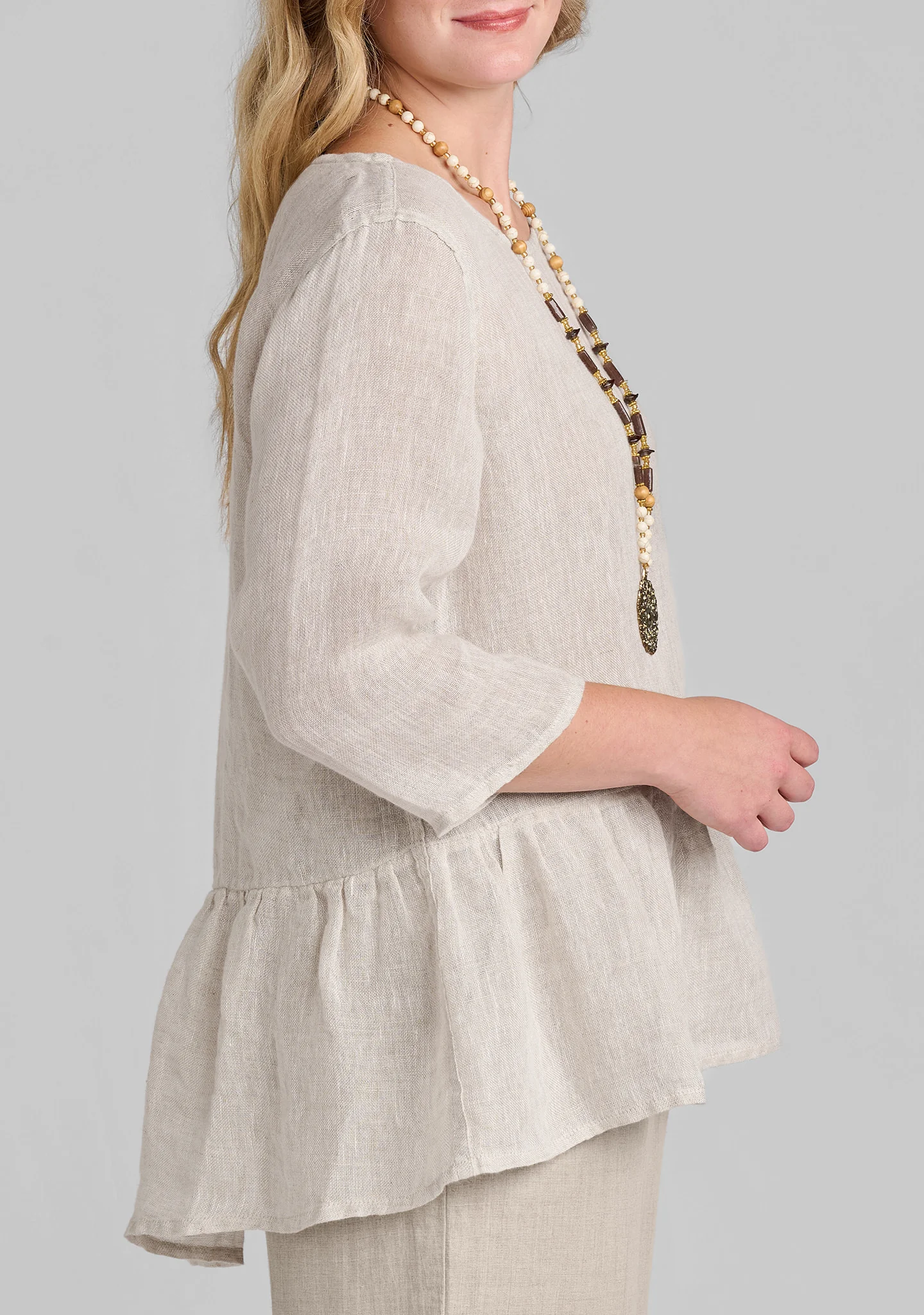 Peplum Tunic - Linen Top - Image 7