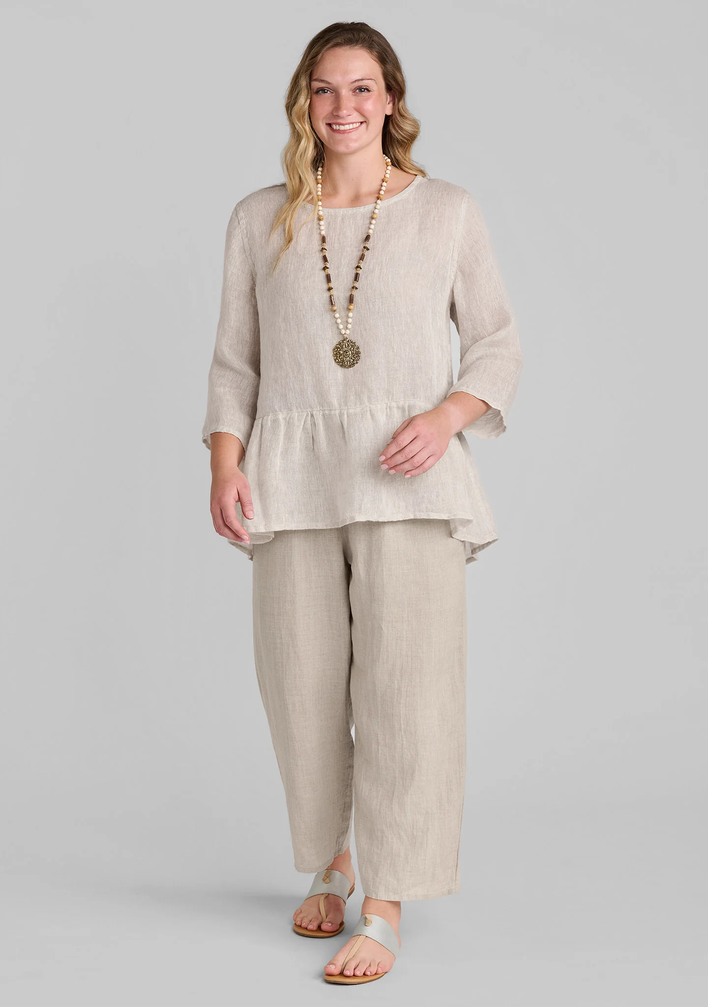 Peplum Tunic - Linen Top - Image 8