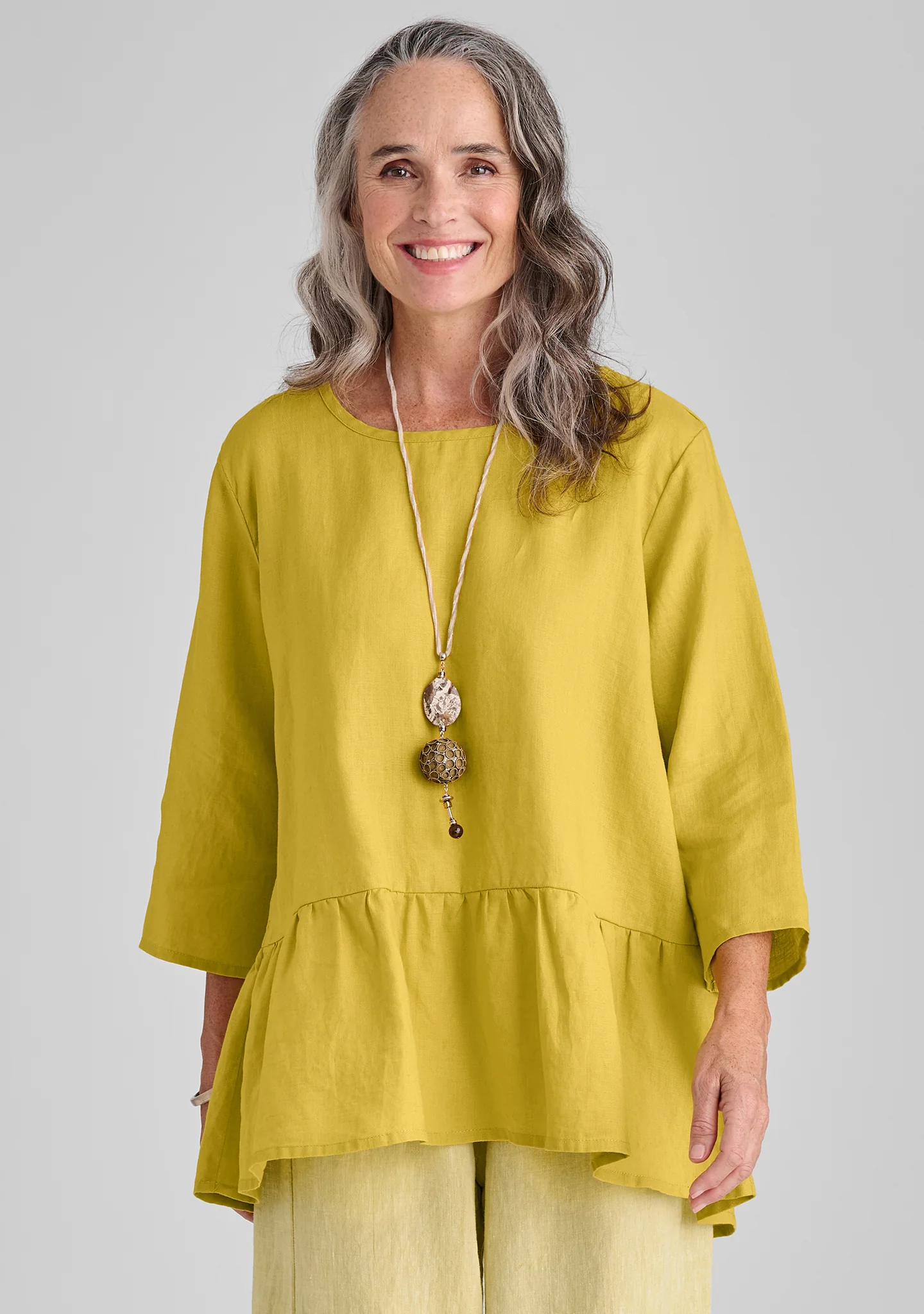 Peplum Tunic - Linen Pullover - FINAL SALE - Image 3