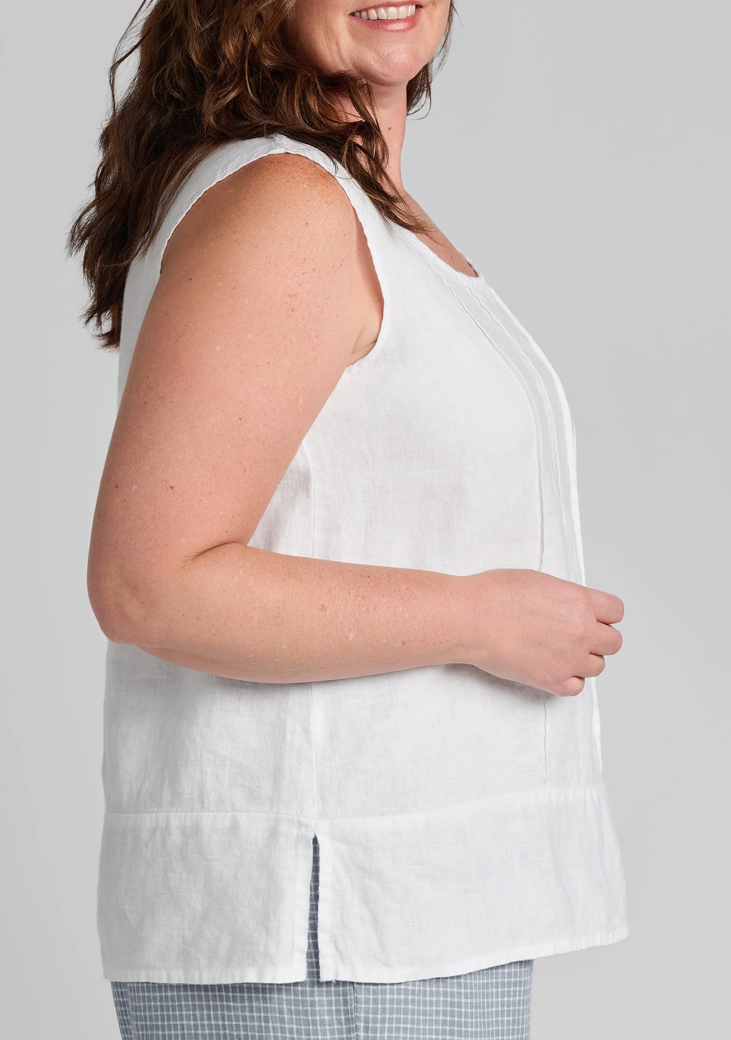 Pintuck Tank - Linen Tank Top - Image 4