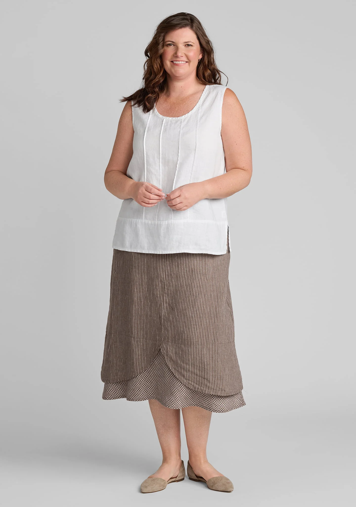 Pintuck Tank - Linen Tank Top - Image 6