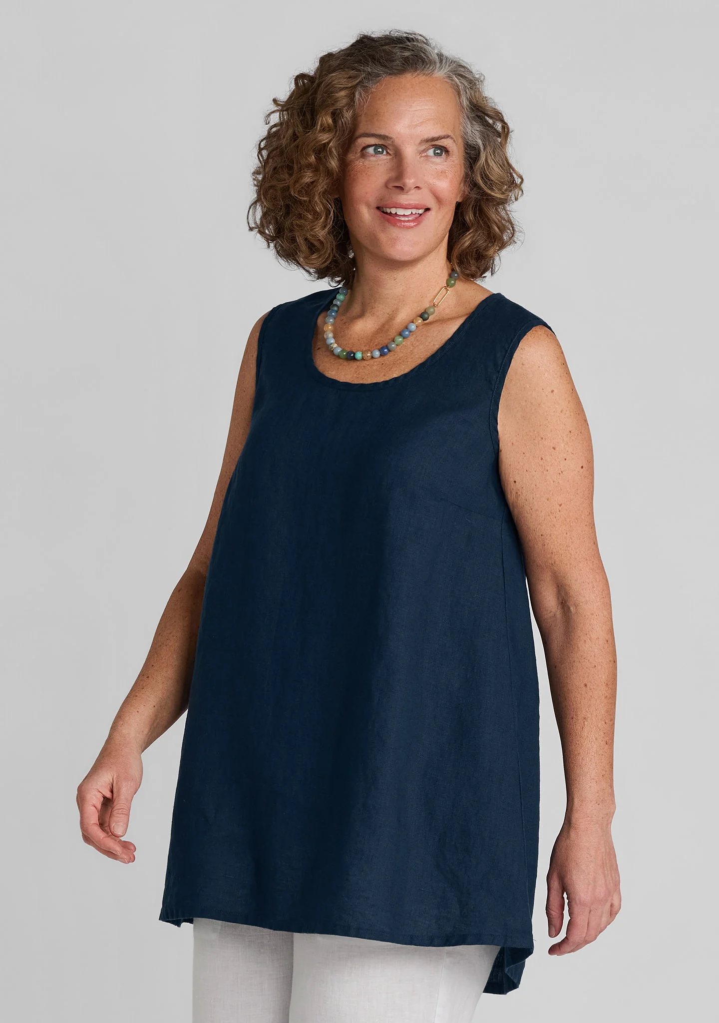 Pleat Back Tunic - Linen Tank Top - Image 4