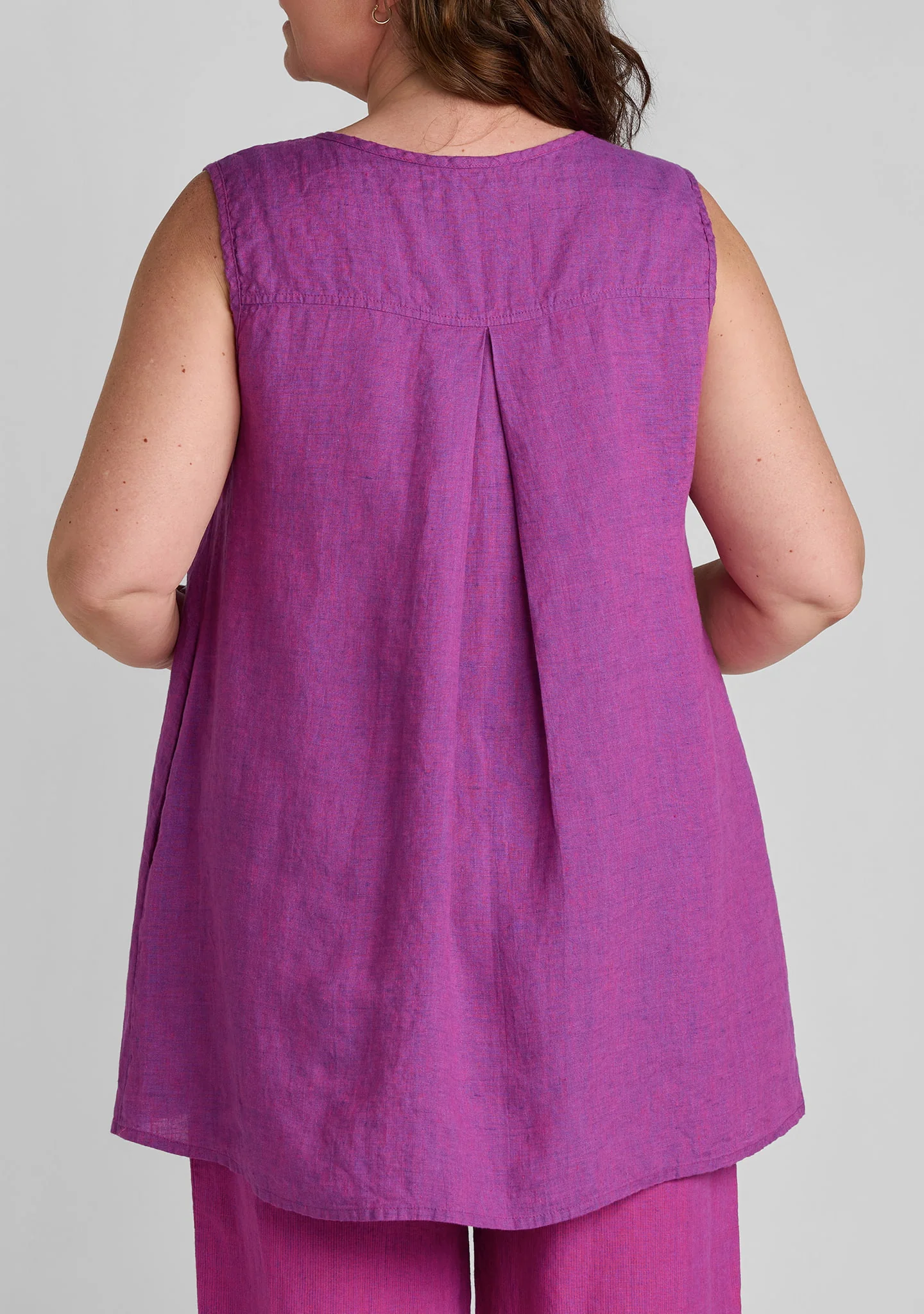 Pleat Back Tunic - Linen Tank Top - Image 6
