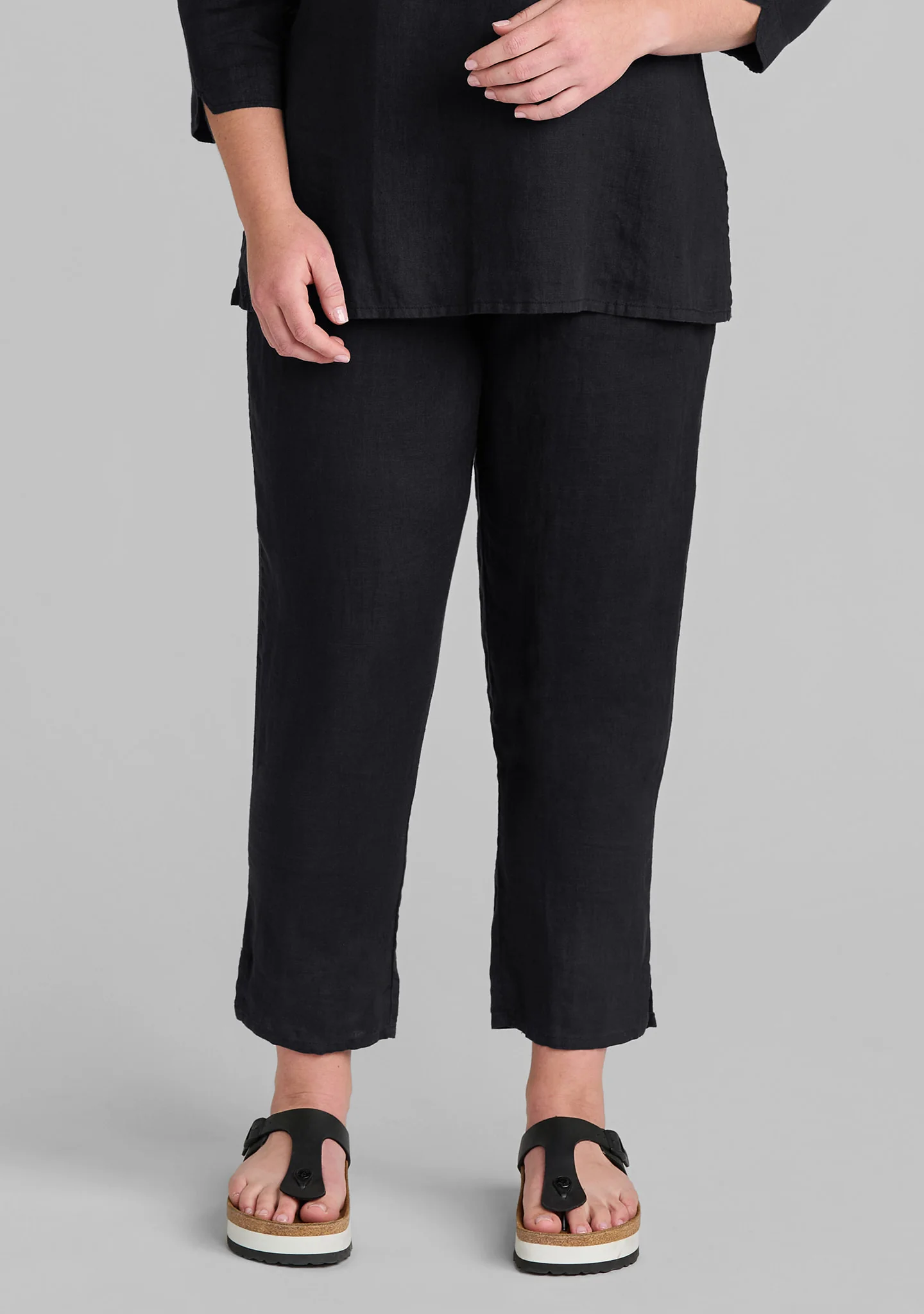 Pocketed Ankle Pant - Linen Pants - Image 3