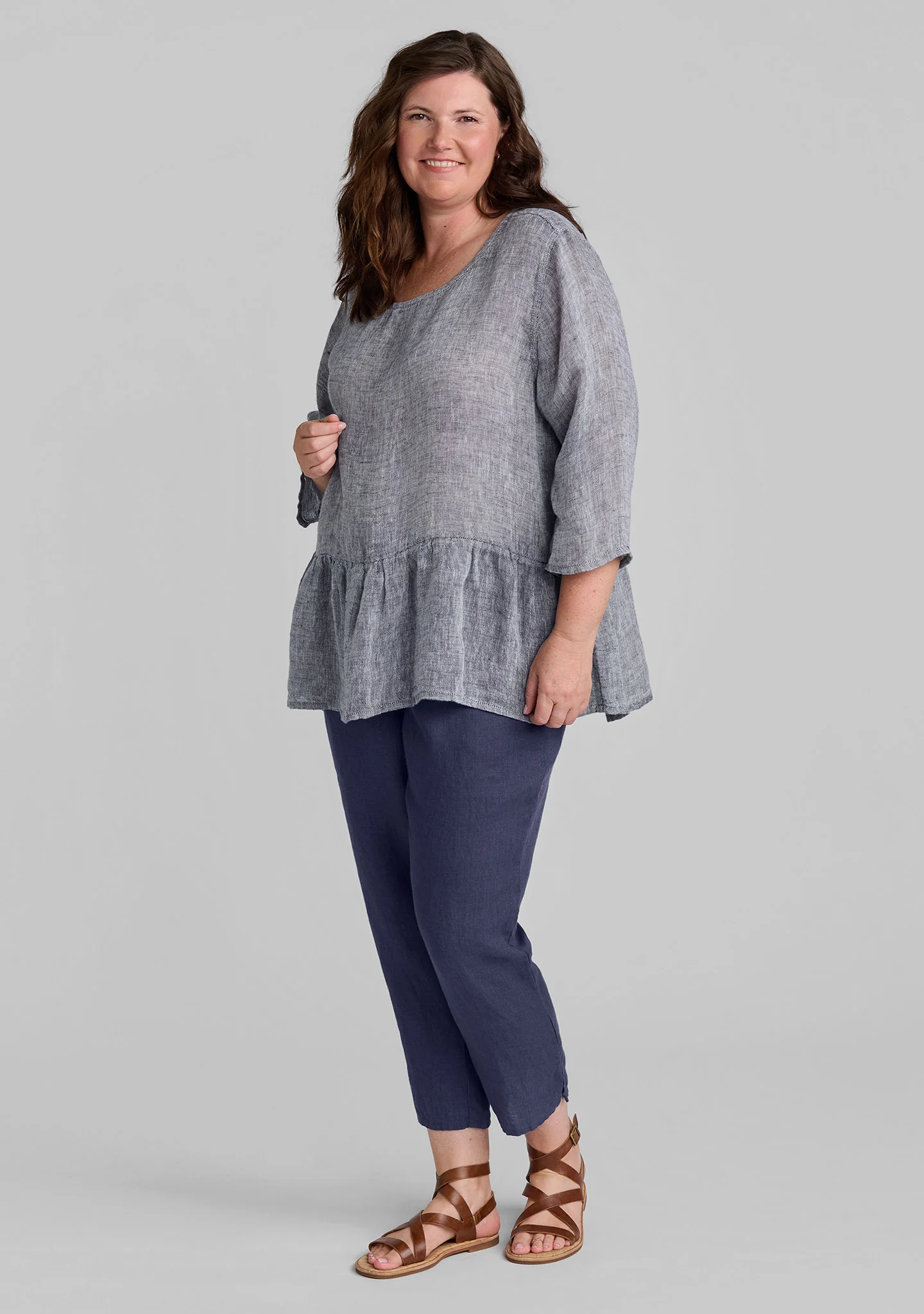 Pocketed Ankle Pant - Linen Pants - Image 5