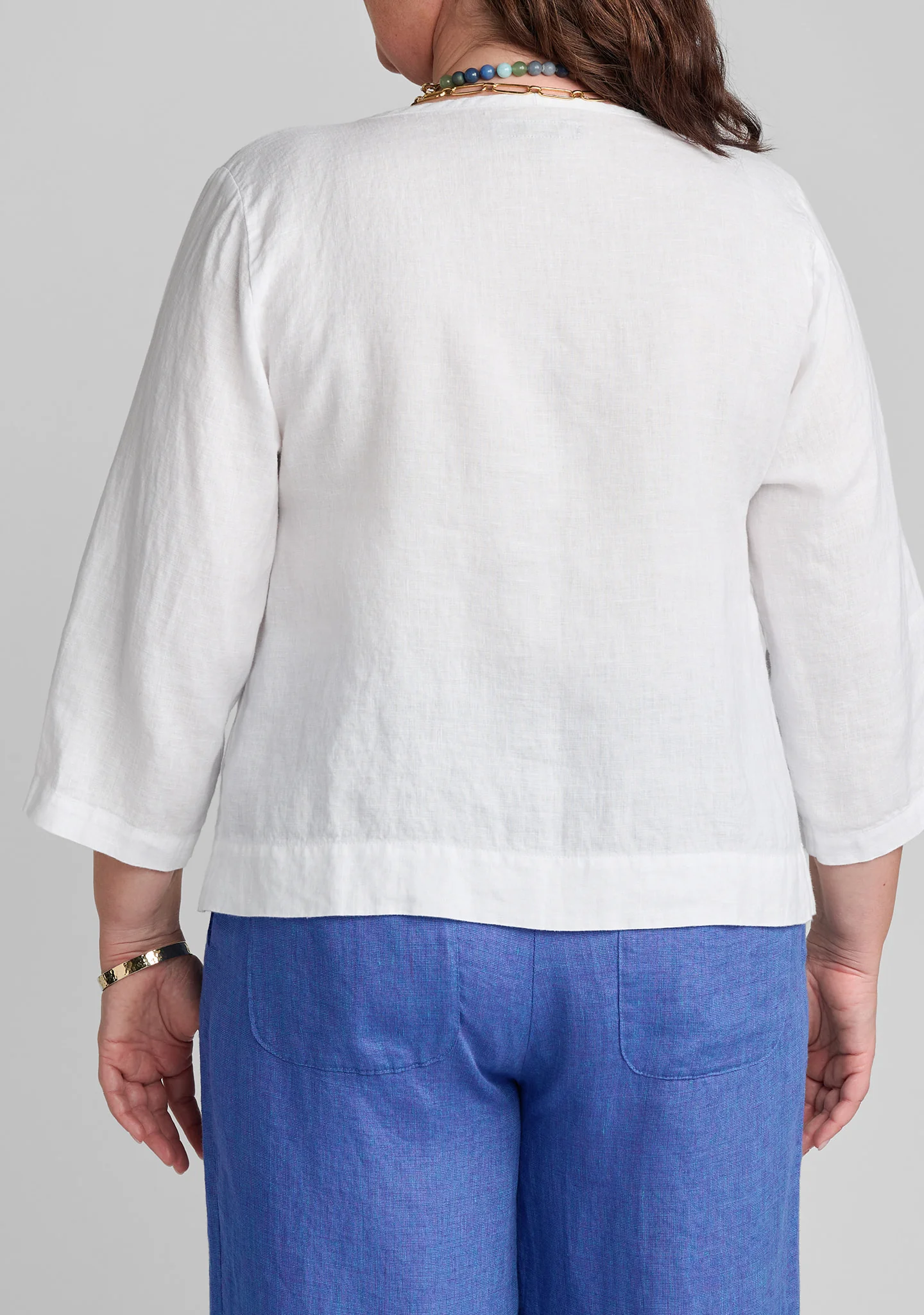 Pocketed Linear - Linen Pullover - Image 8