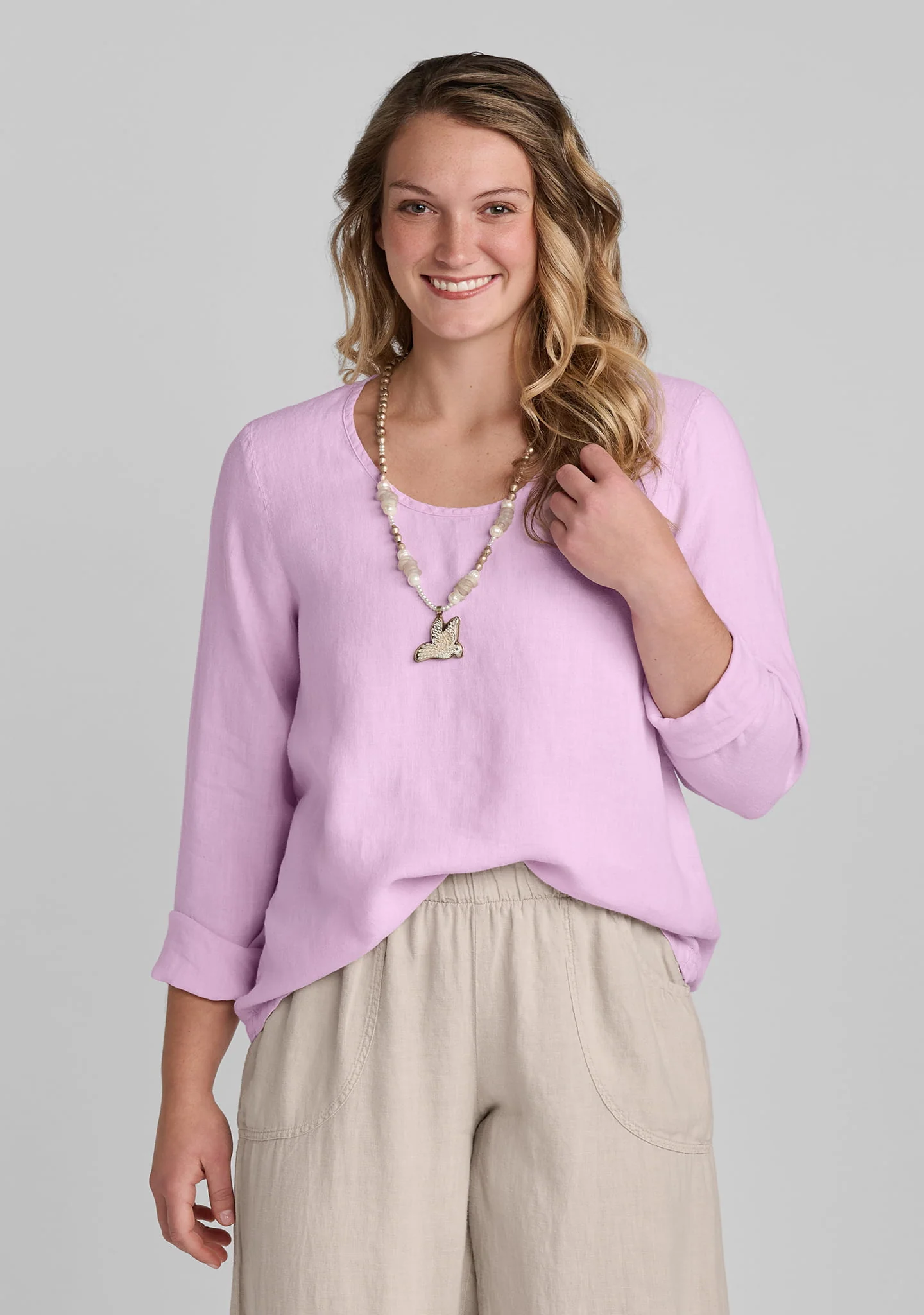 Pure Top - Long Sleeve Linen Shirt - Image 5