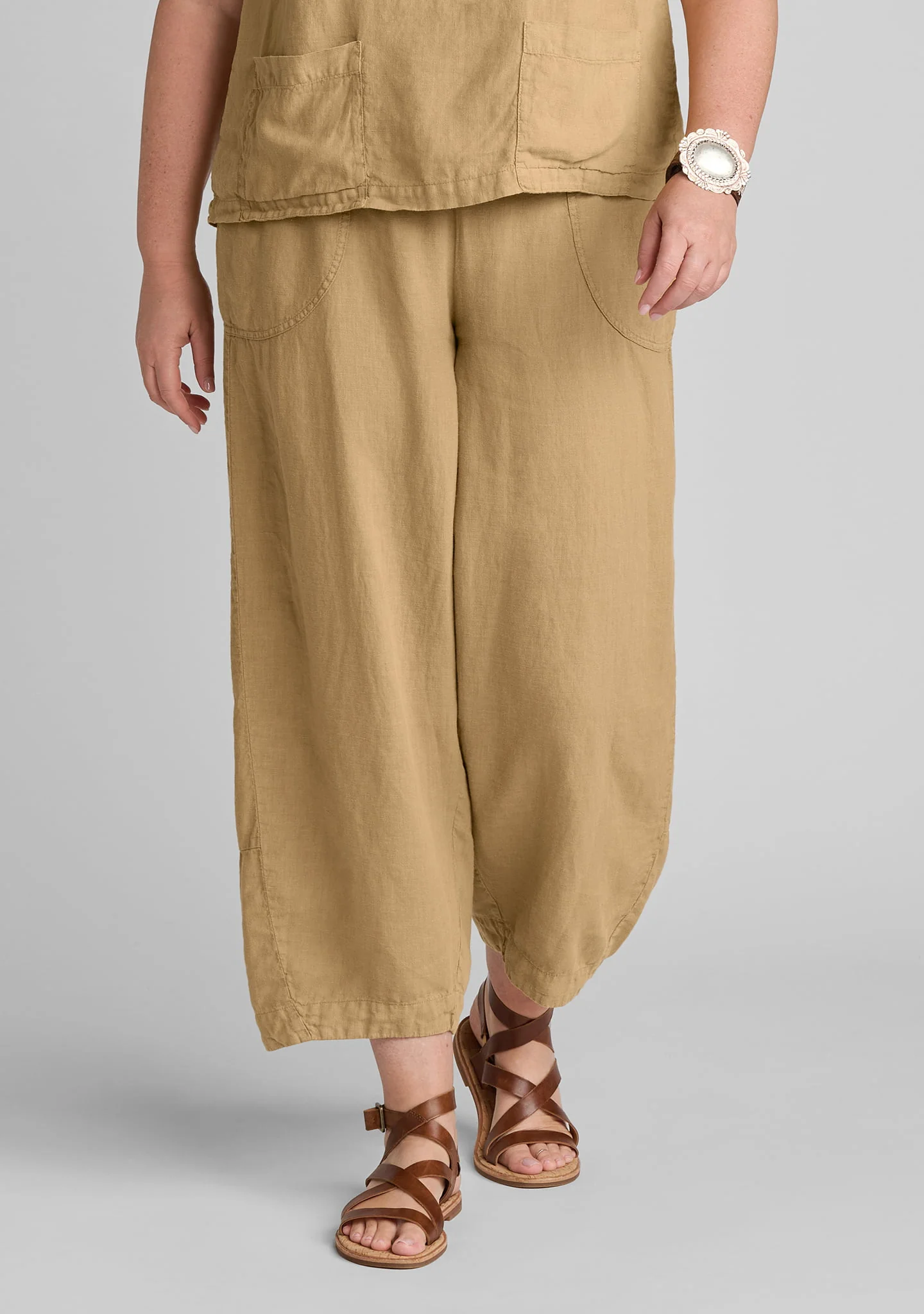 Seamly Pant - Barrel Leg Linen Pant - Image 3