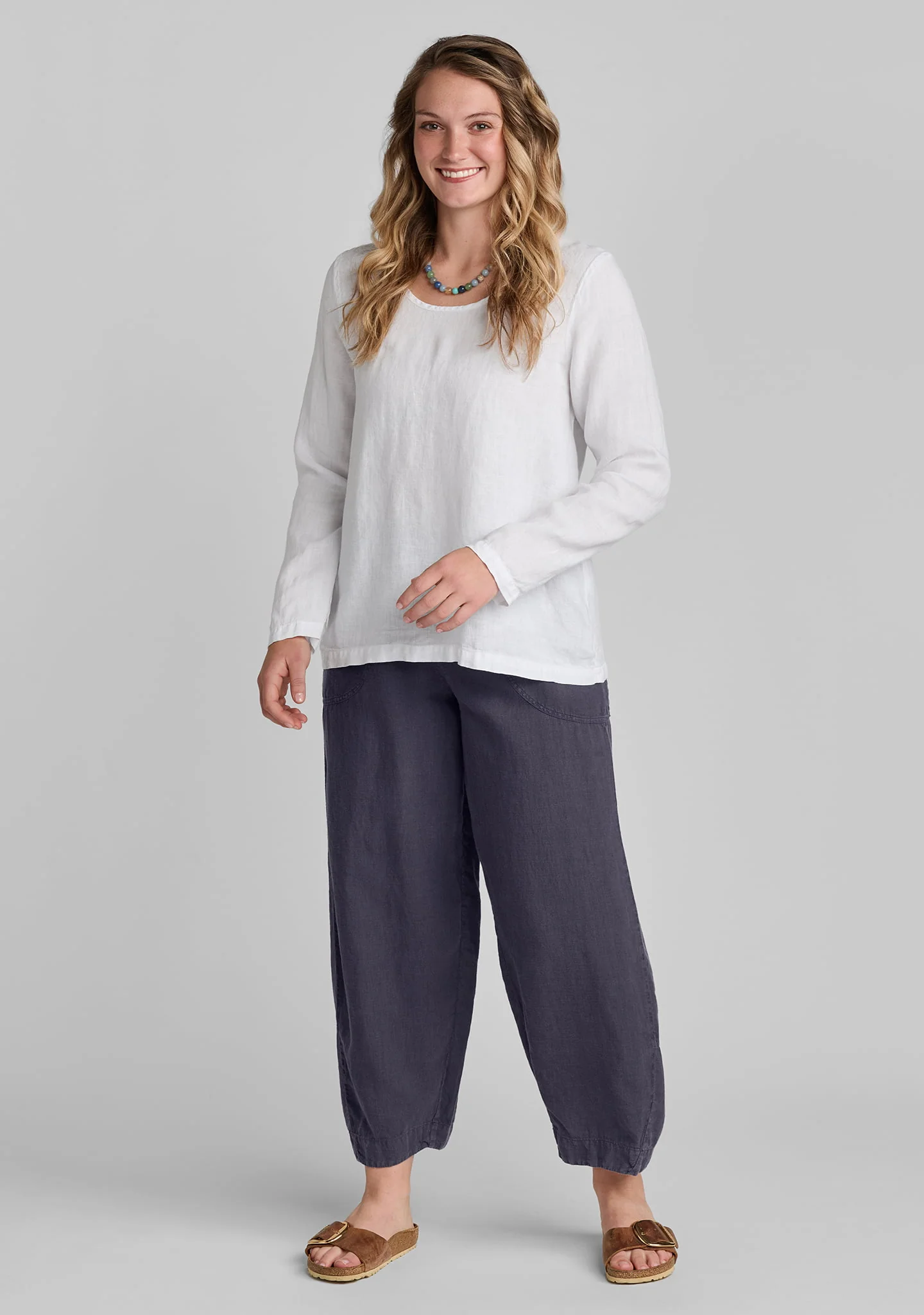 Seamly Pant - Barrel Leg Linen Pant - Image 6