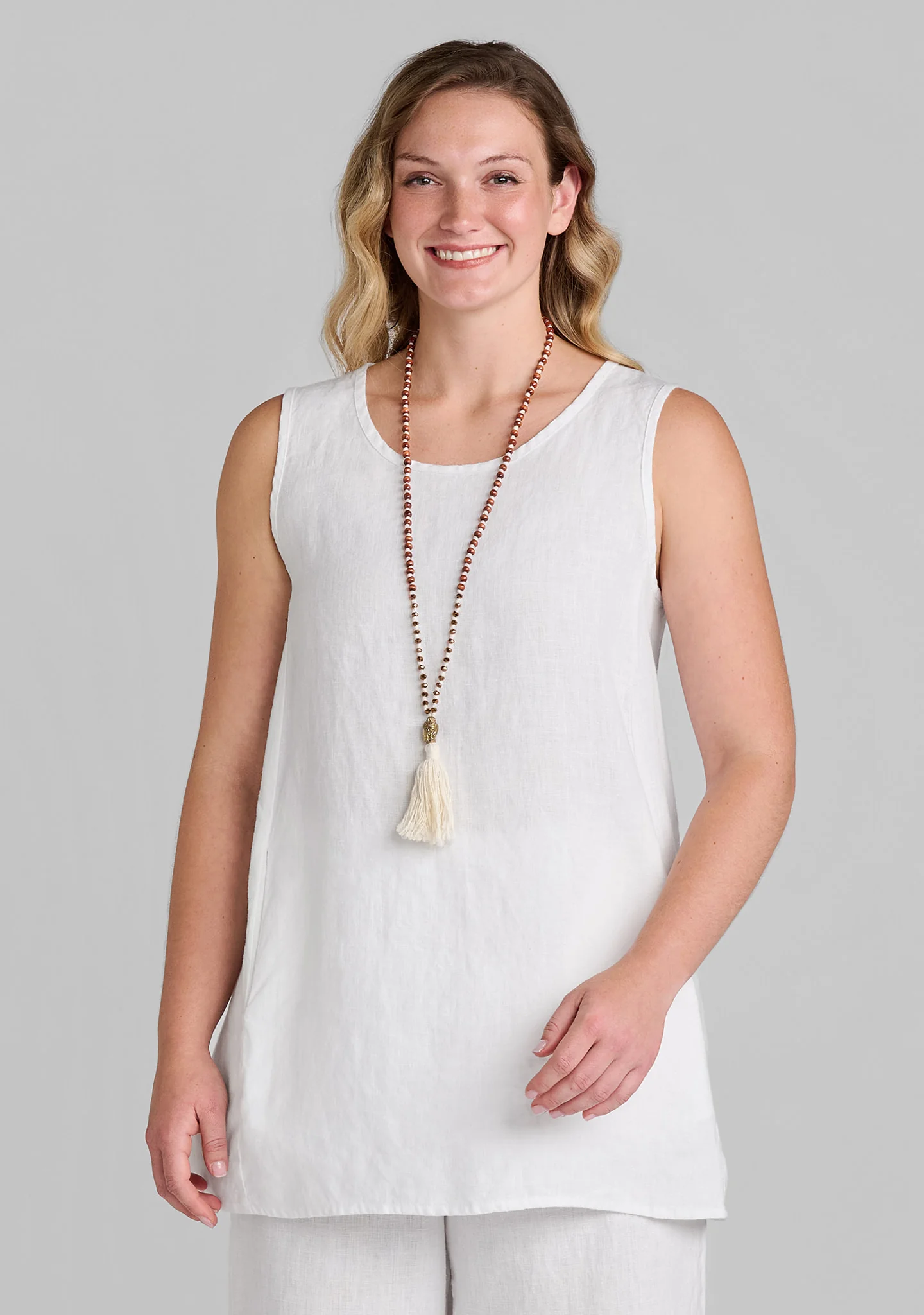 Side Pocket Tunic - Linen Tank Top - Image 4