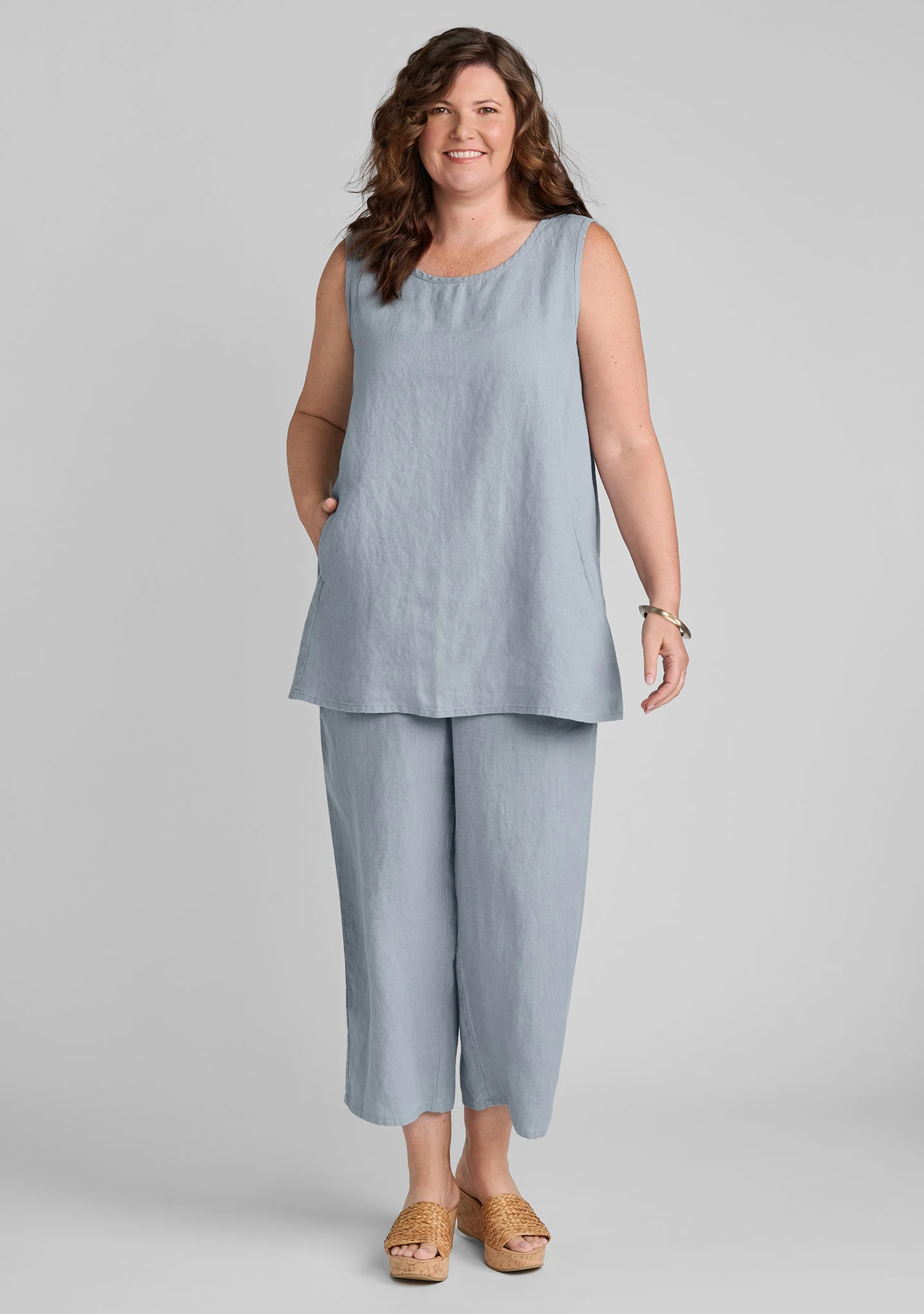 Side Pocket Tunic - Linen Tank Top - Image 7