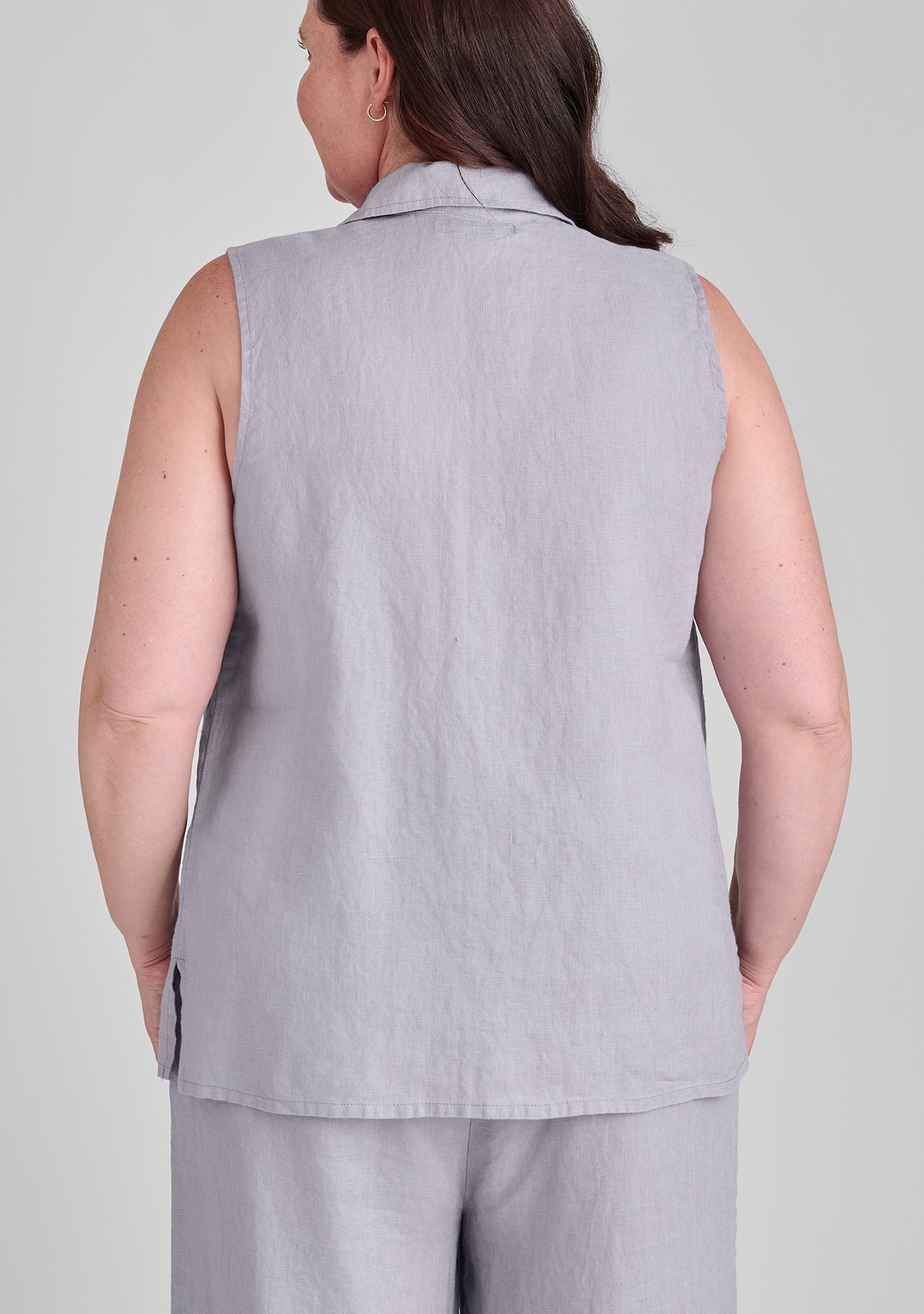 Sleeveless Shirt - Sleeveless Linen Blouse - FINAL SALE - Image 5