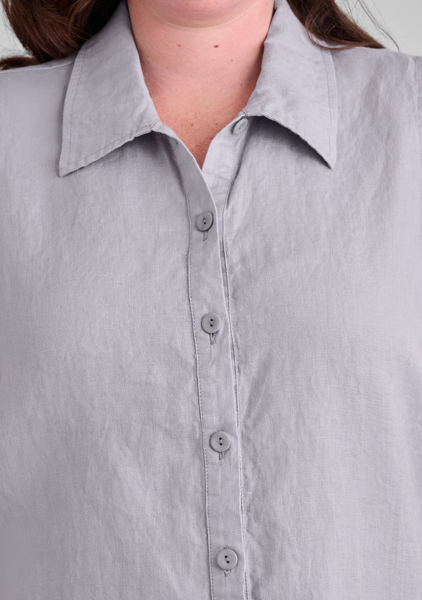 Sleeveless Shirt - Sleeveless Linen Blouse - FINAL SALE - Image 6