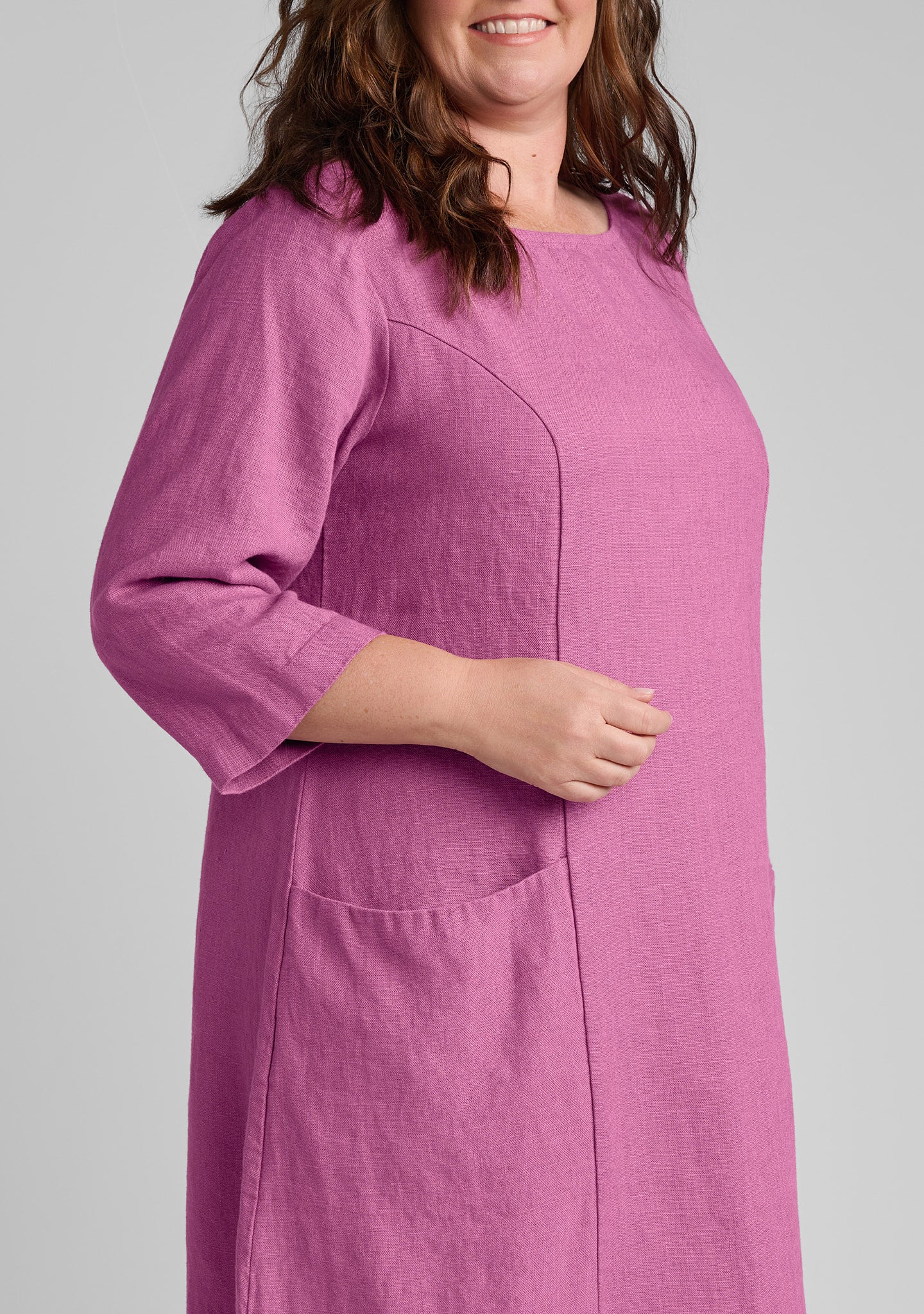 Slouch Pocket Dress - Linen Shift Dress - Image 5