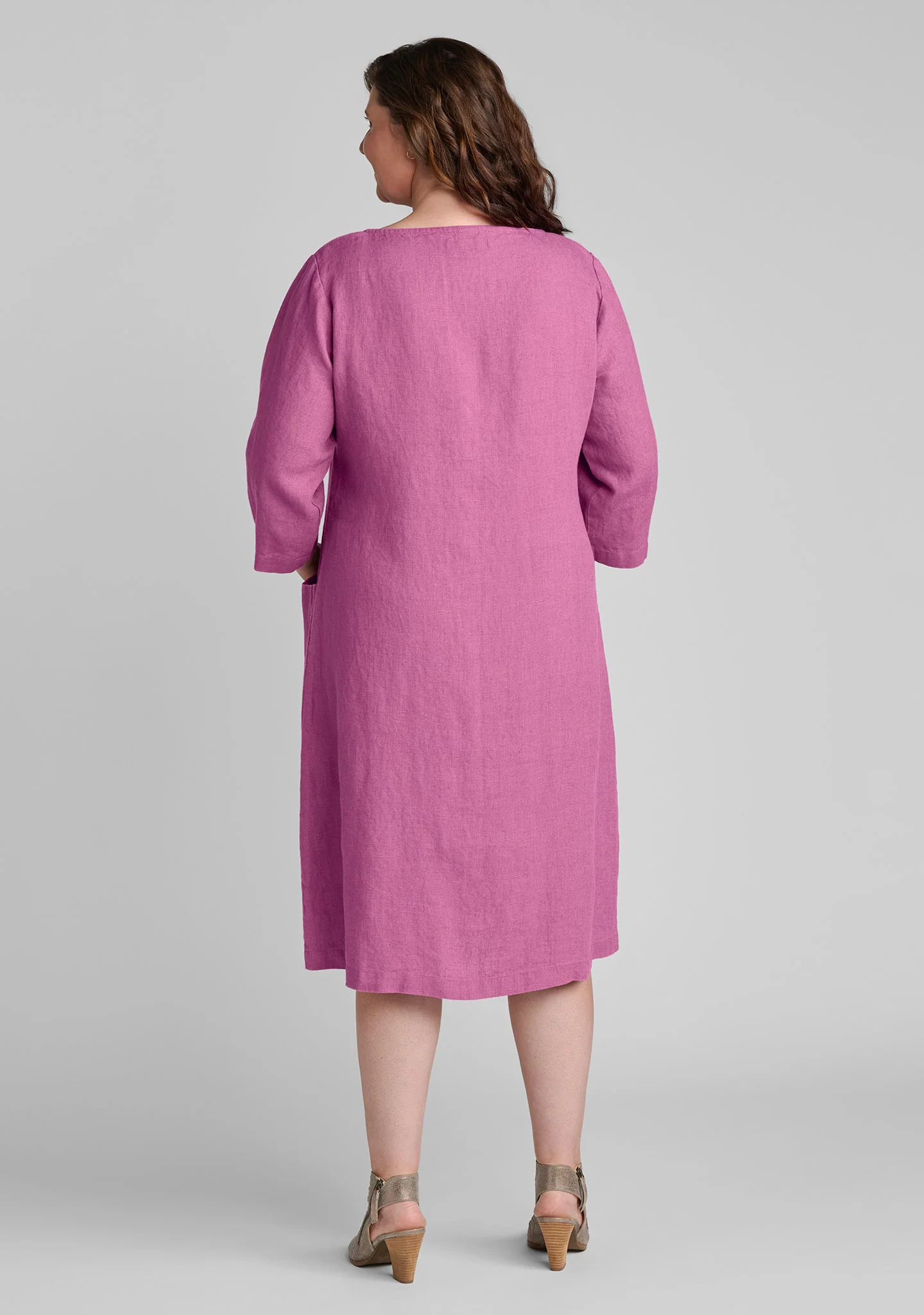 Slouch Pocket Dress - Linen Shift Dress - Image 6