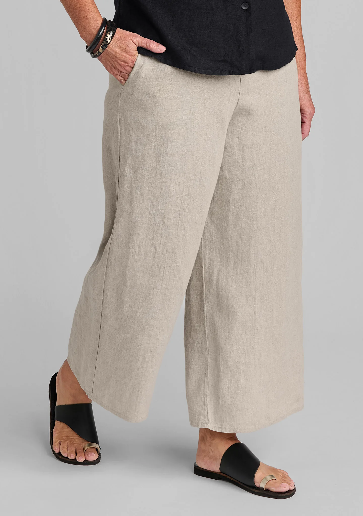 Sociable Flood - Wide Leg Linen Pants - Image 3