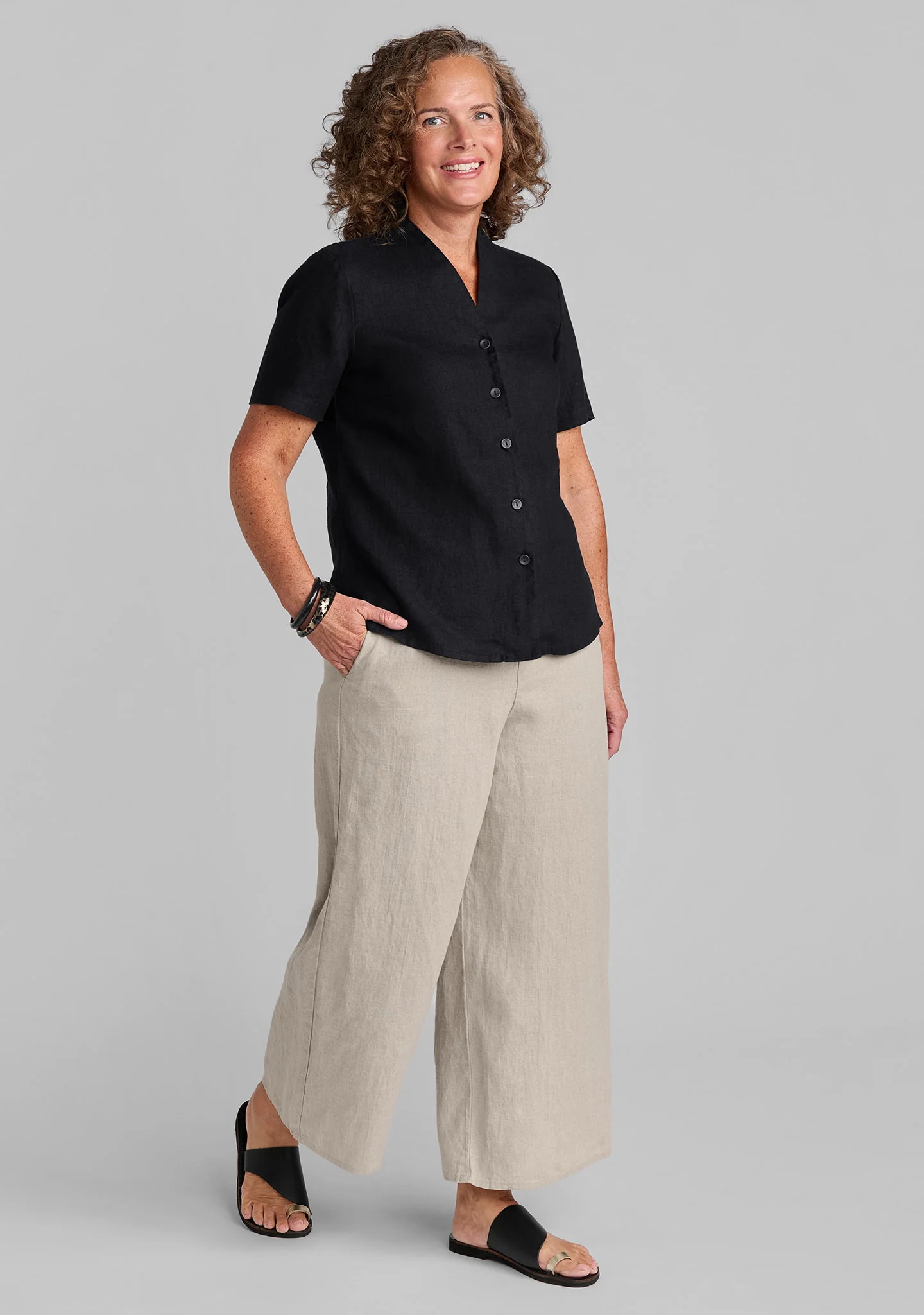Sociable Flood - Wide Leg Linen Pants - Image 9