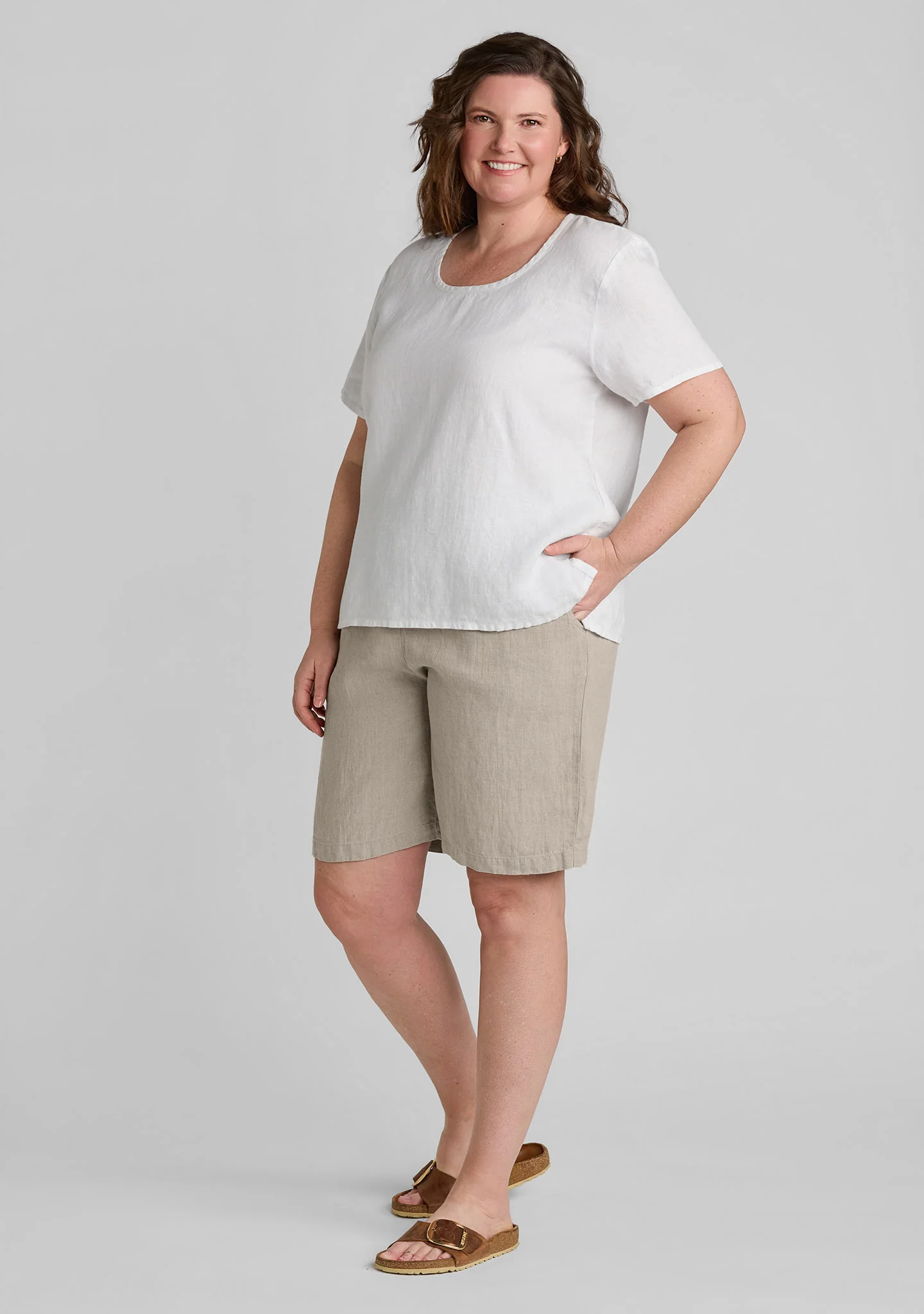 Sun Shorts - Linen Shorts with Elastic Waist - Image 6