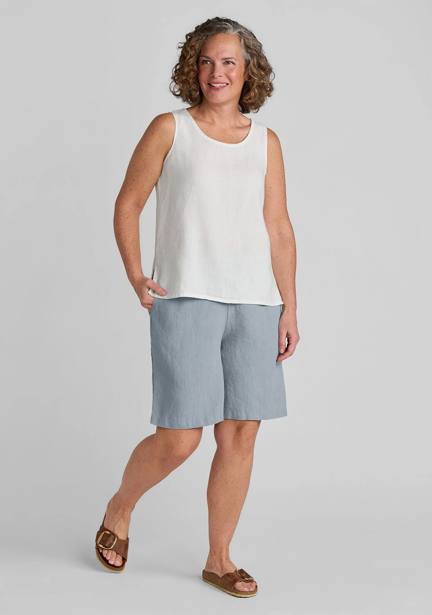 Sun Shorts - Linen Shorts with Elastic Waist - Image 7