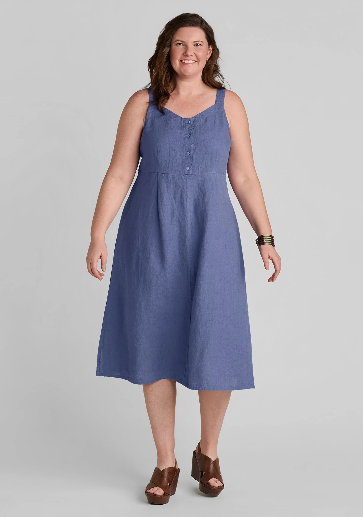 Sundress - Sleeveless Linen Dress - Image 4