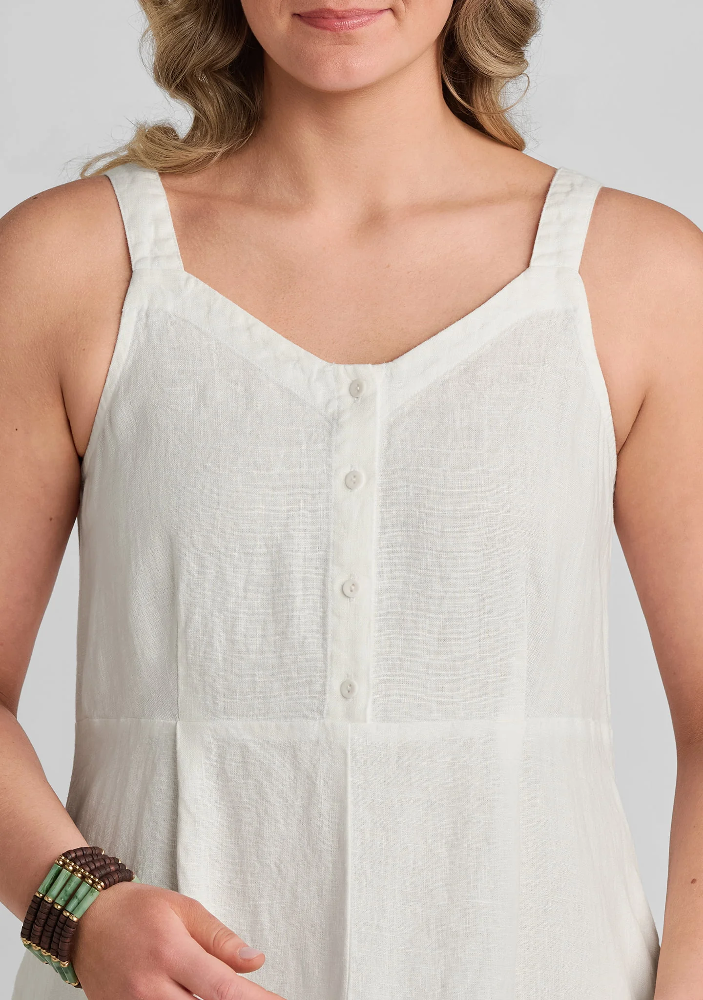 Sundress - Sleeveless Linen Dress - Image 5