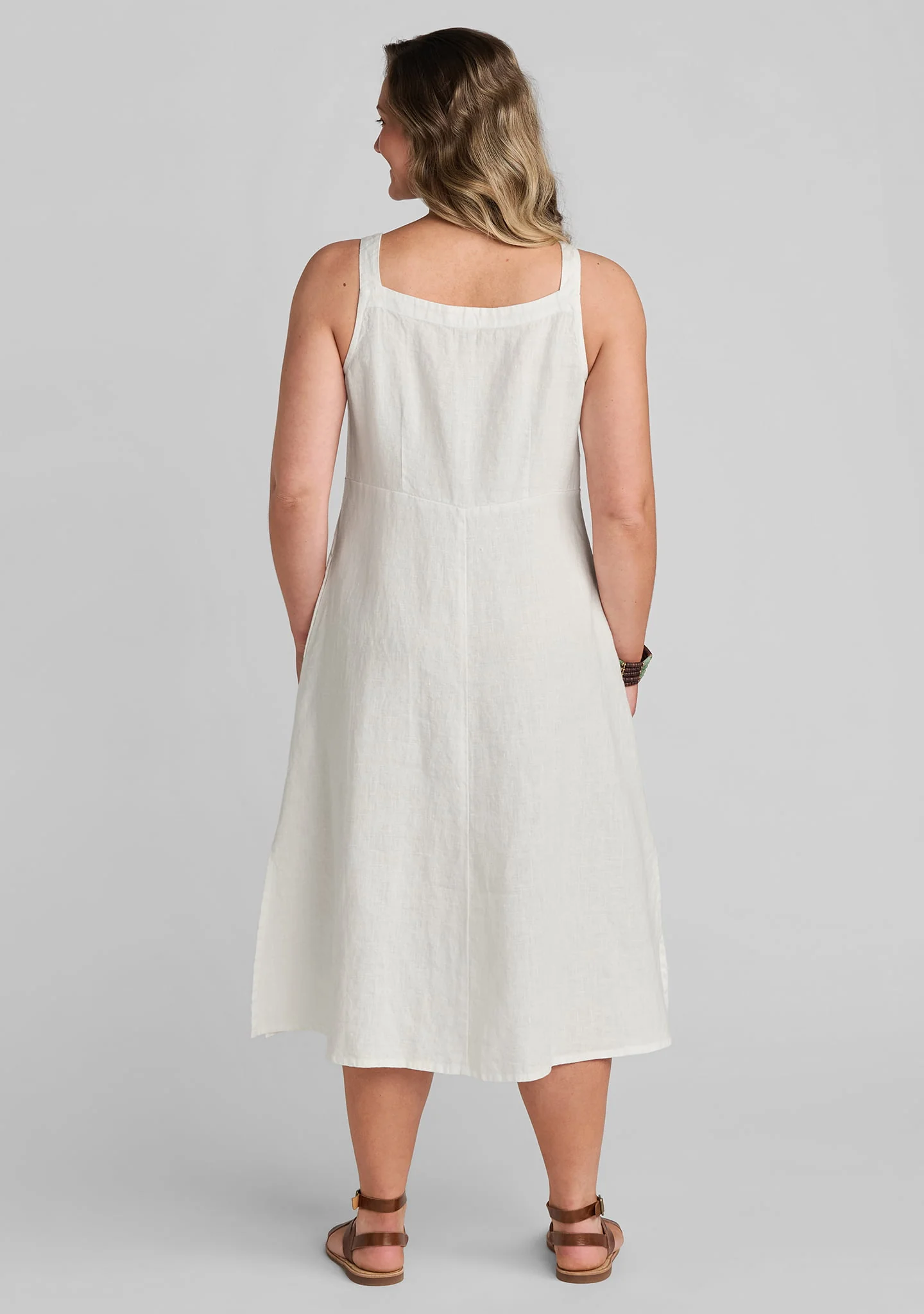 Sundress - Sleeveless Linen Dress - Image 8