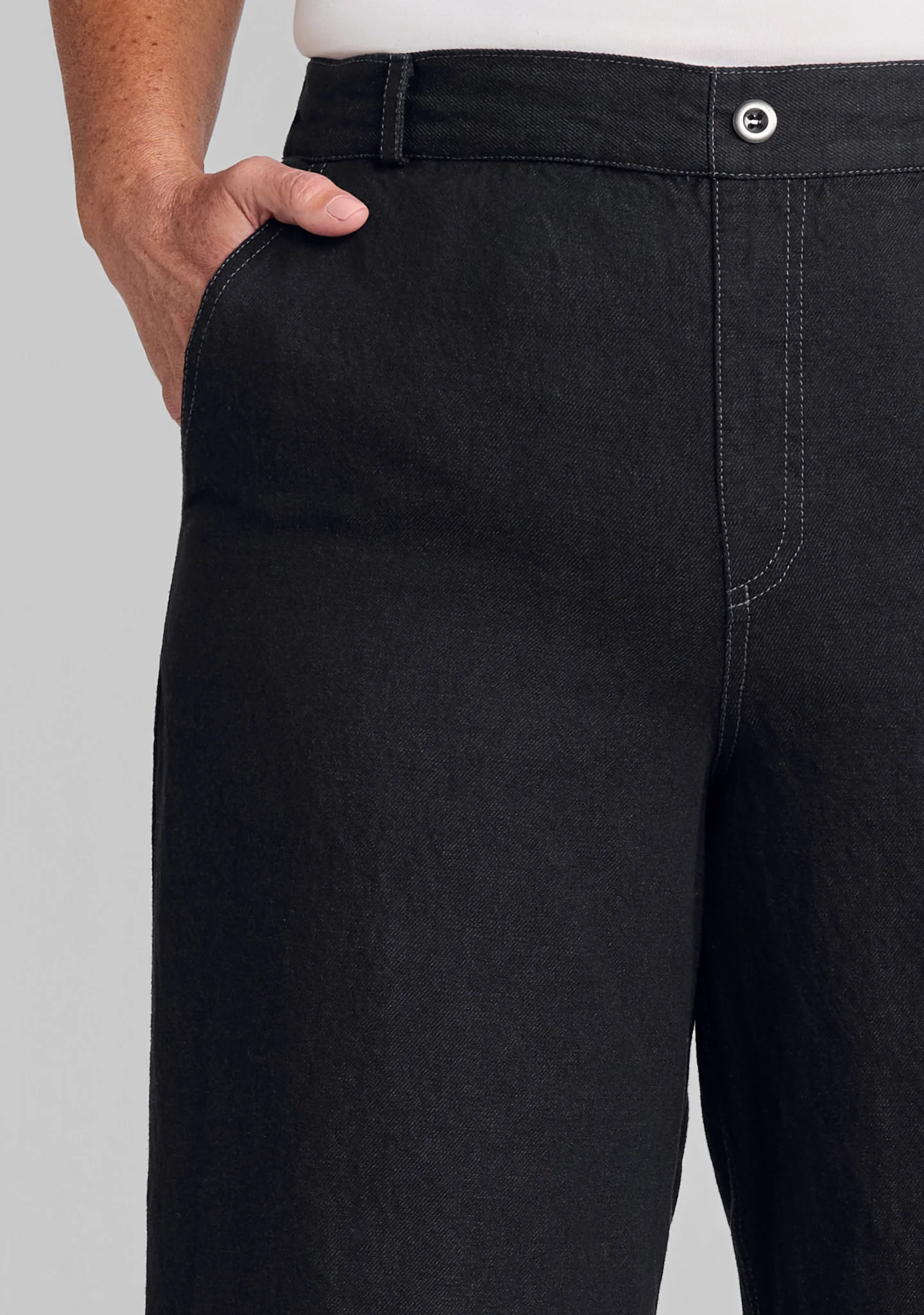 Trouser - Linen/Cotton Denim Pants - Image 8