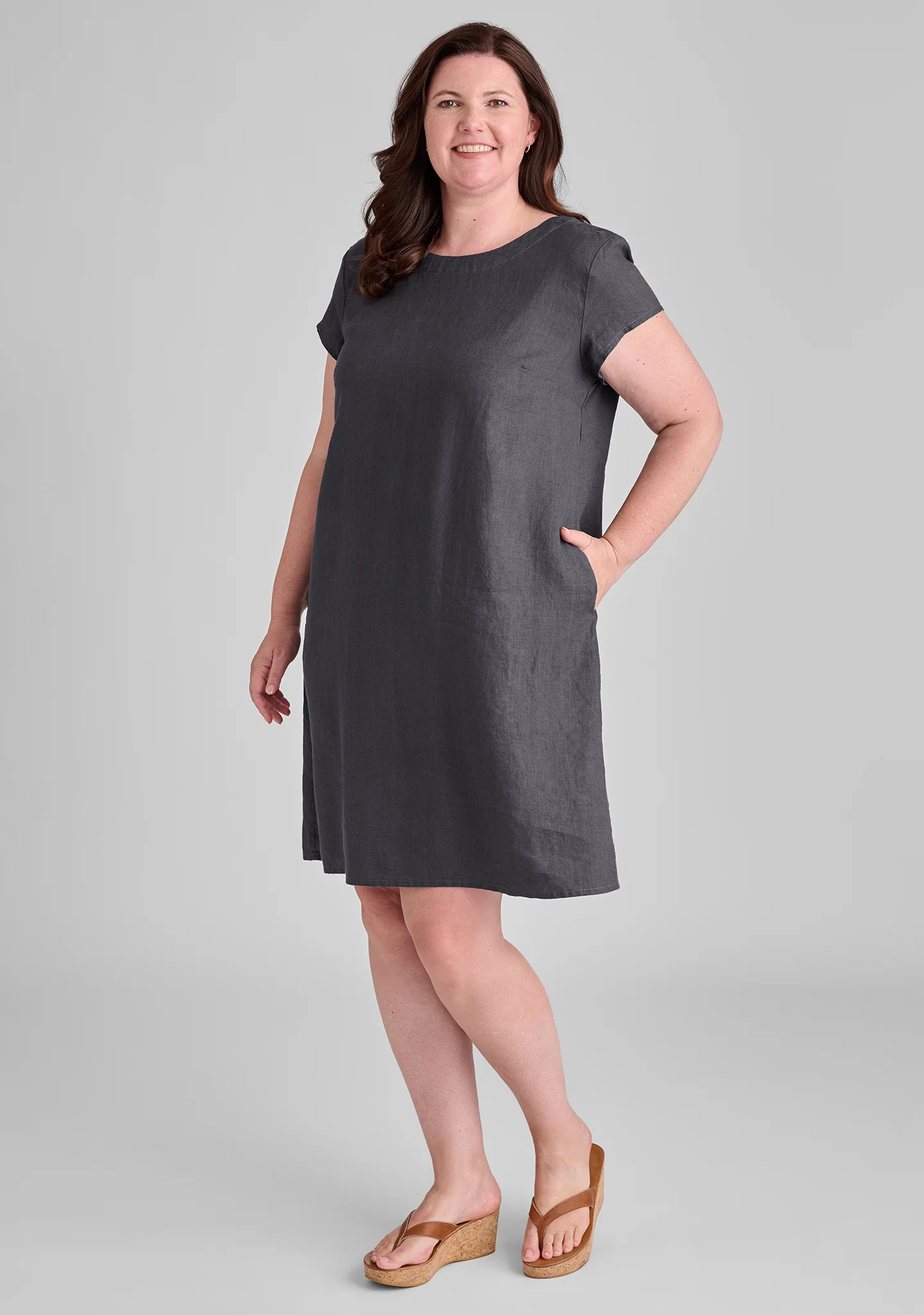Tuck Back Dress - Linen Shift Dress - FINAL SALE - Image 3