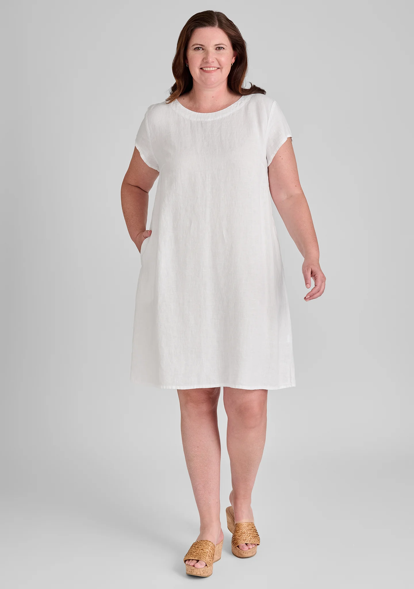 Tuck Back Dress - Linen Shift Dress - FINAL SALE - Image 4