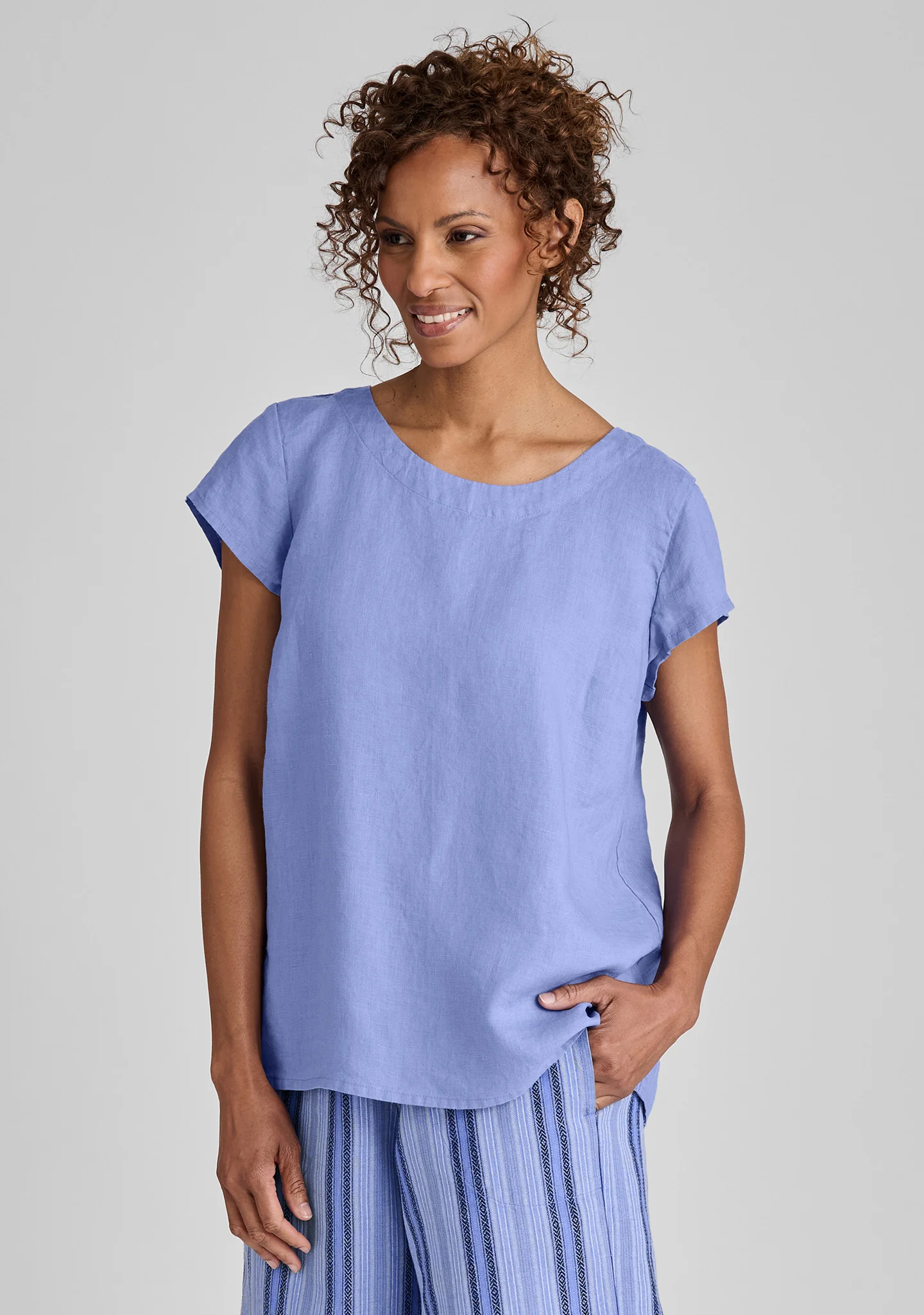 Tuck Back Tee - Linen T Shirt - FINAL SALE