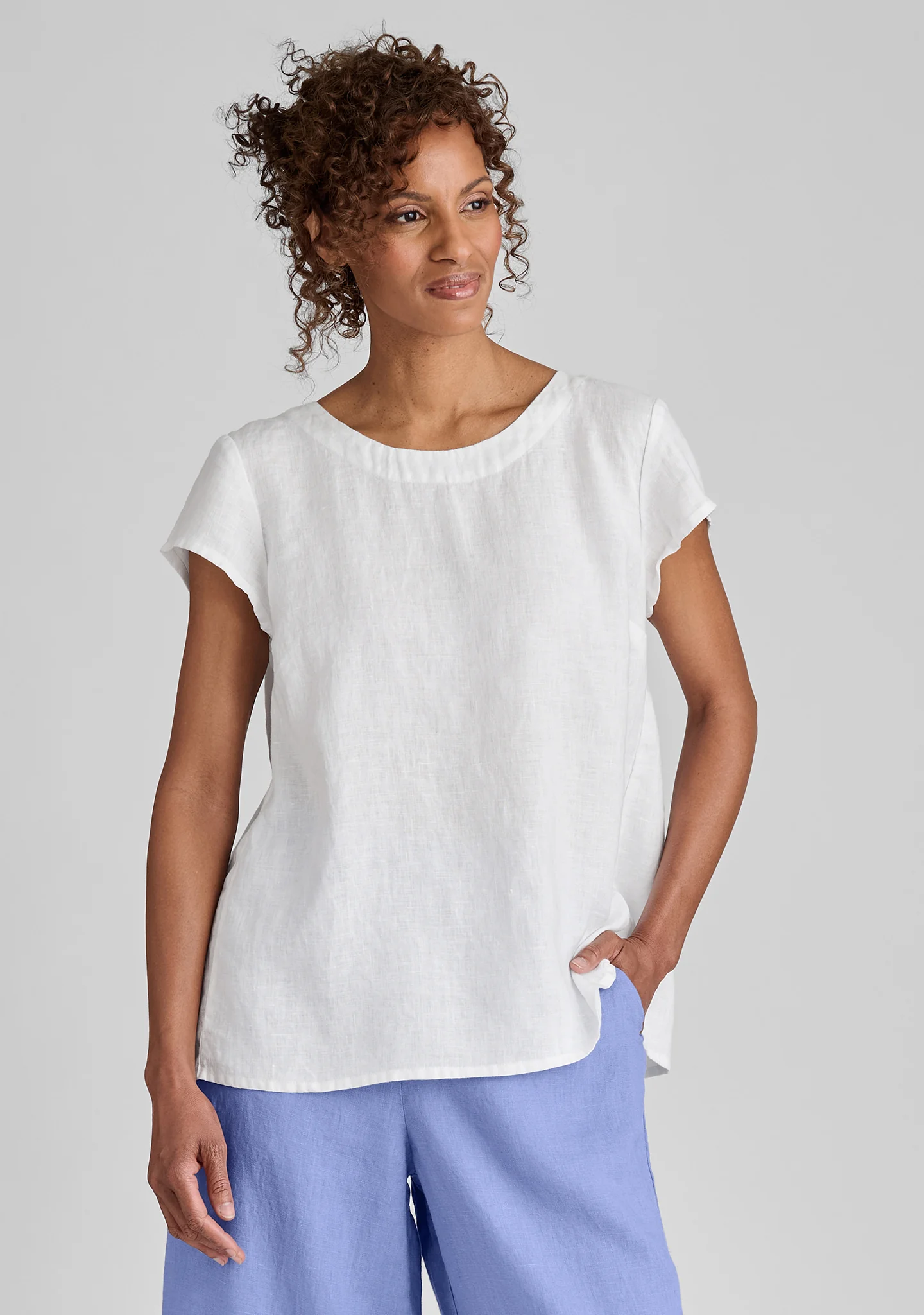 Tuck Back Tee - Linen T Shirt - FINAL SALE - Image 2