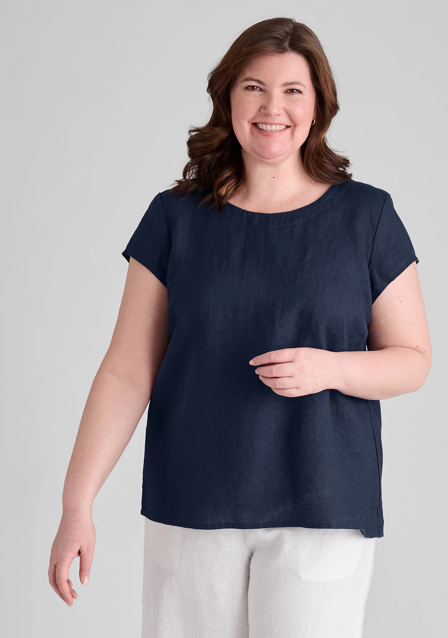 Tuck Back Tee - Linen T Shirt - FINAL SALE - Image 4