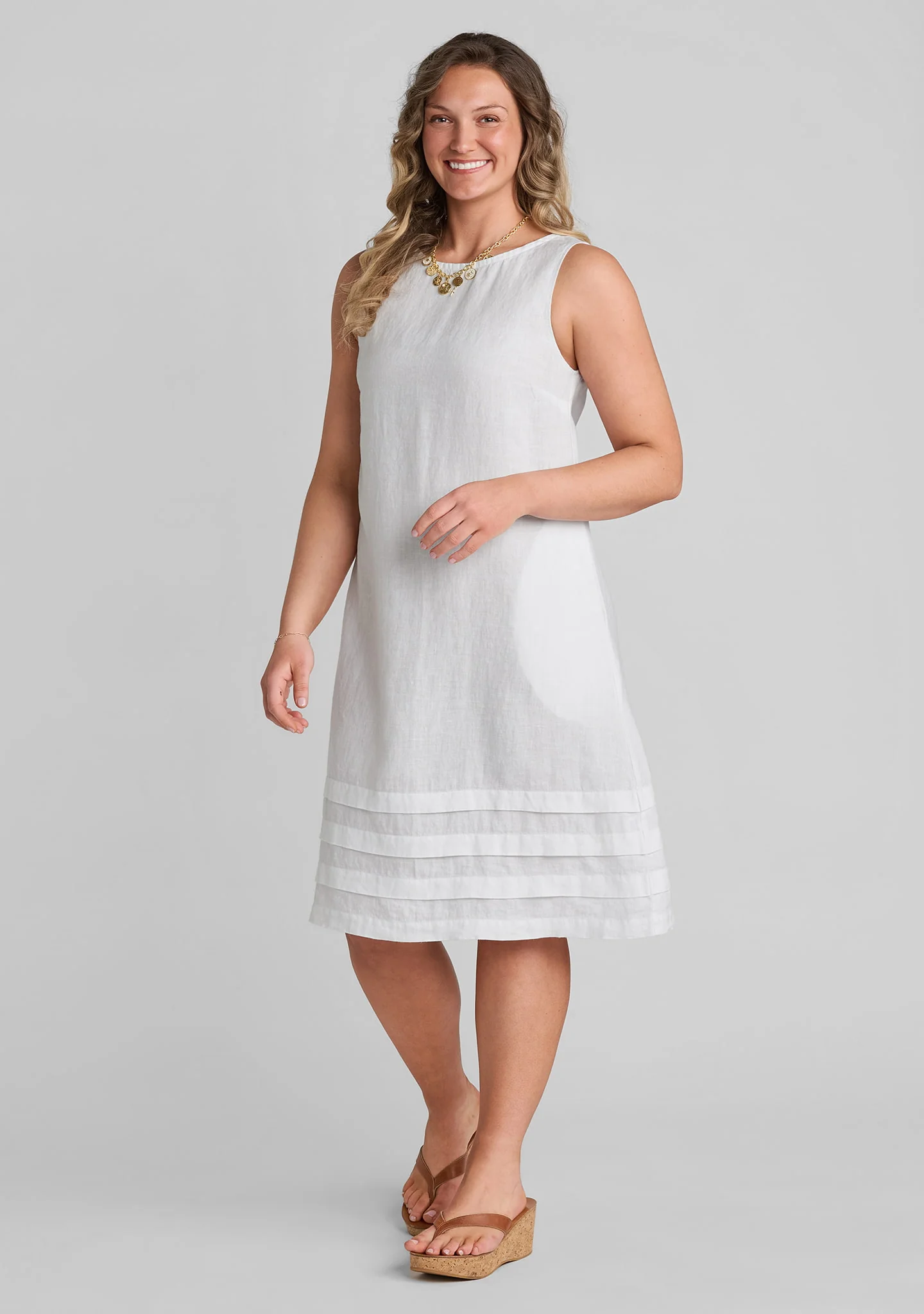 Tuck Dress - Linen Shift Dress - Image 4