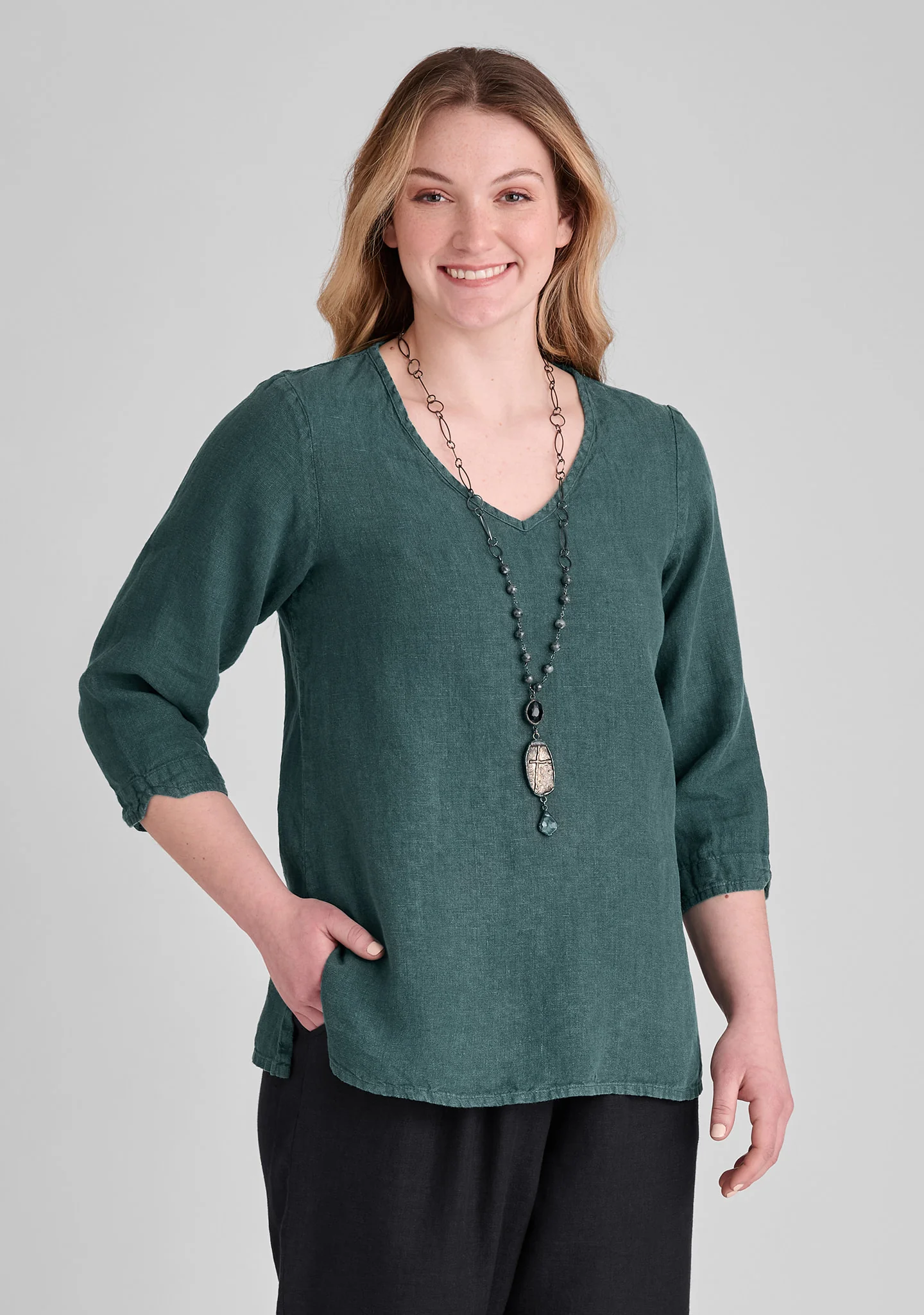 V Pullover - Linen Shirt - FINAL SALE - Image 4