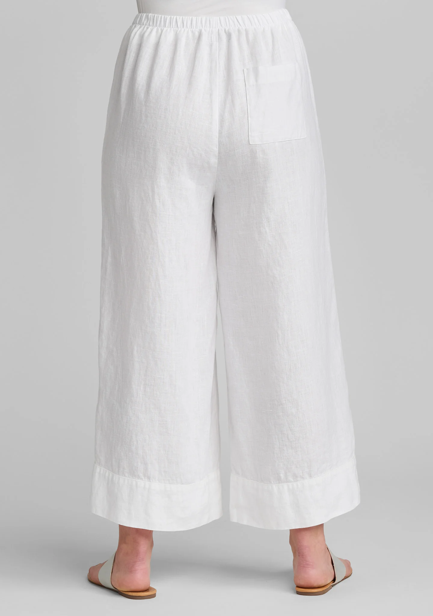 Vented Cuff Pant - Linen Pants With Elastic Waist - Image 5