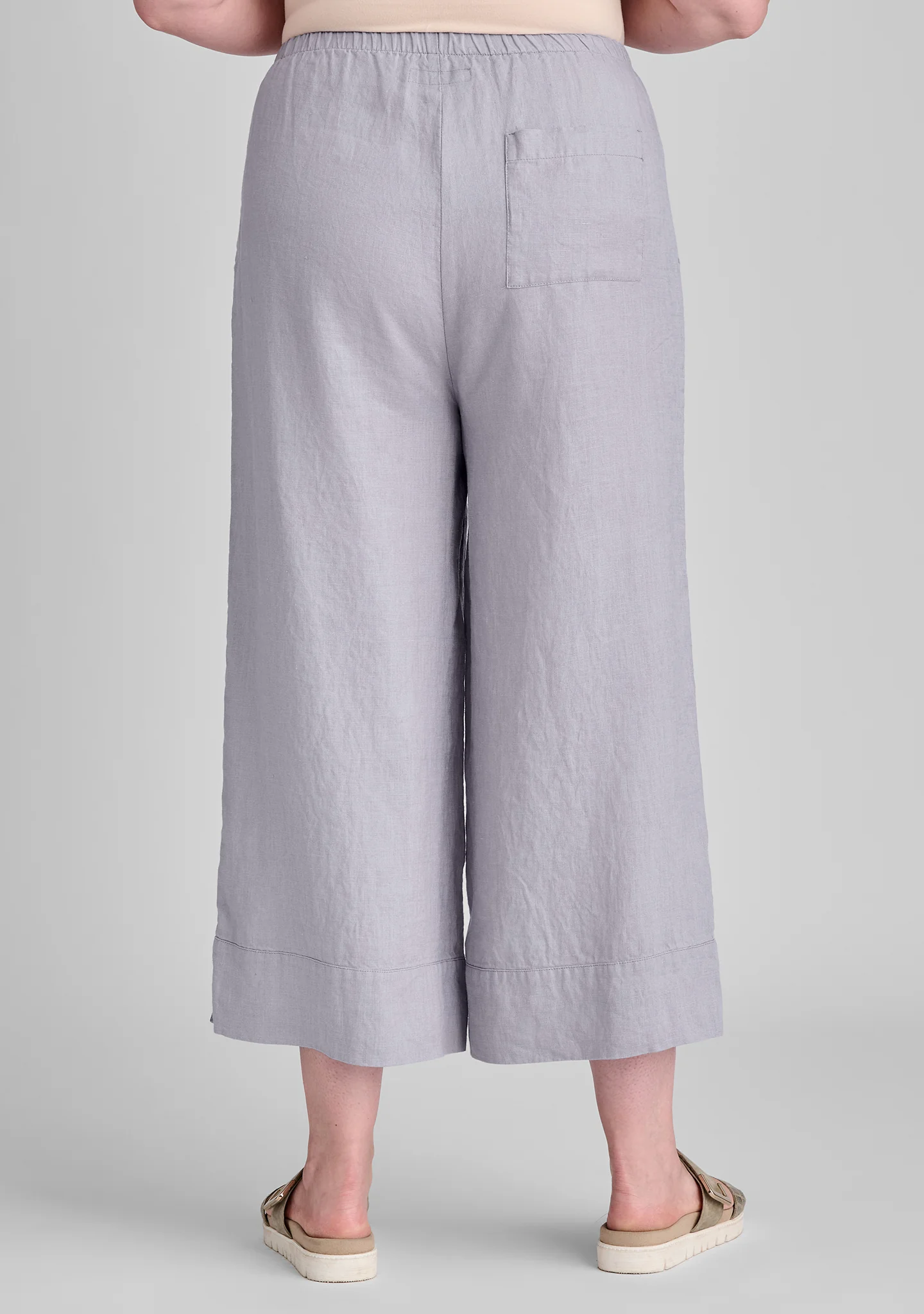 Vented Cuff Pant - Linen Pants With Elastic Waist - FINAL SALE - Image 10