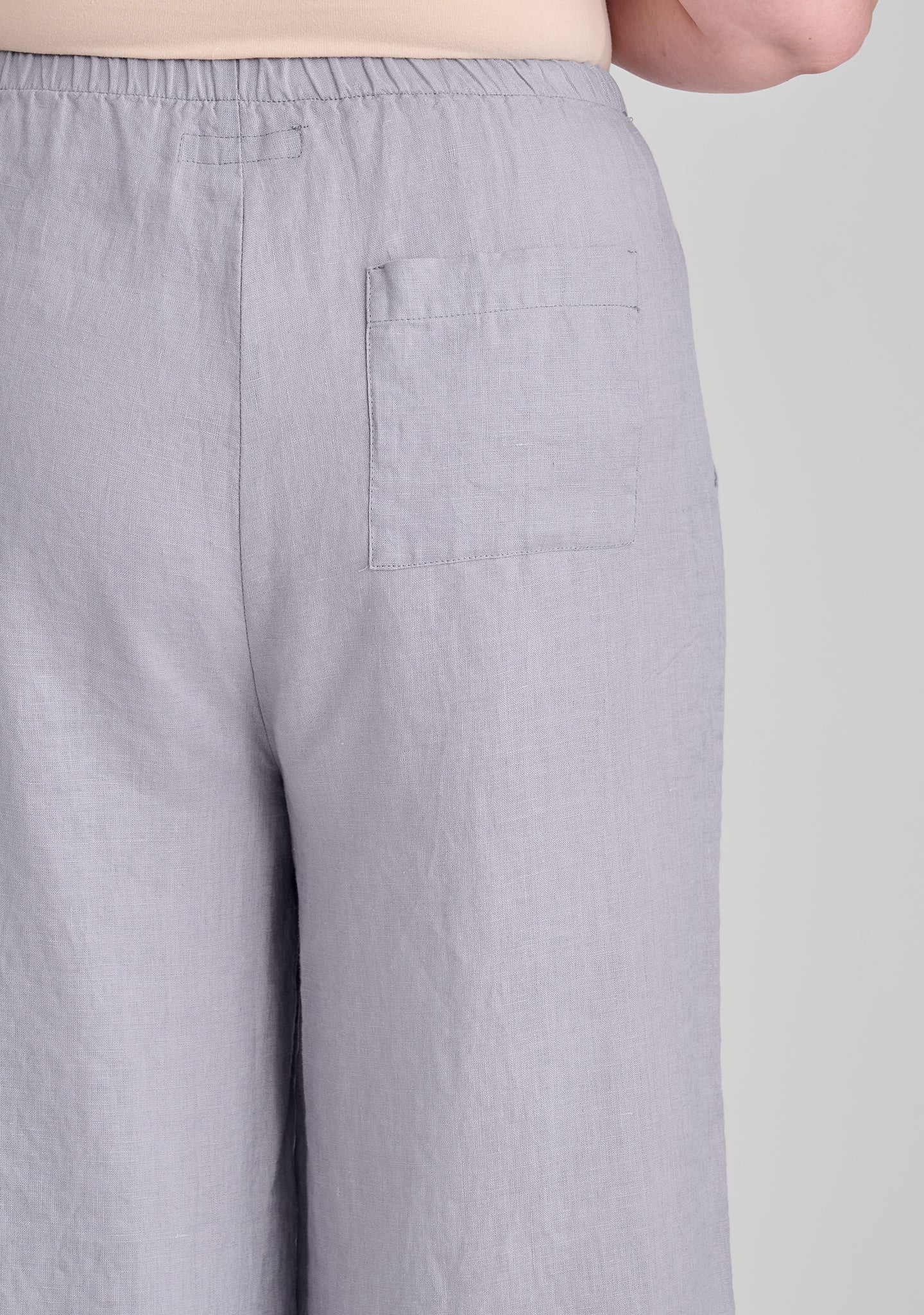 Vented Cuff Pant - Linen Pants With Elastic Waist - FINAL SALE - Image 11