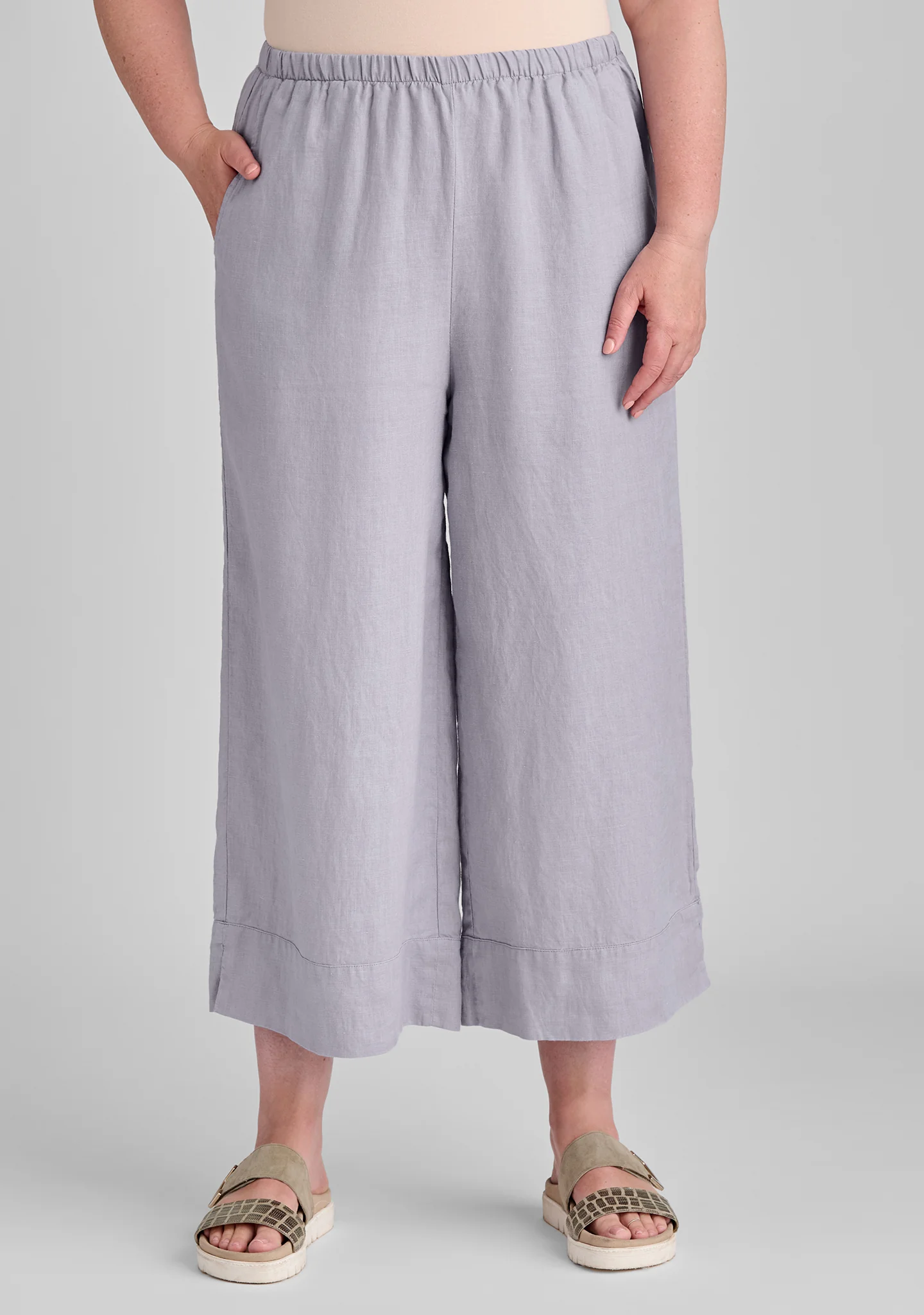 Vented Cuff Pant - Linen Pants With Elastic Waist - FINAL SALE - Image 6