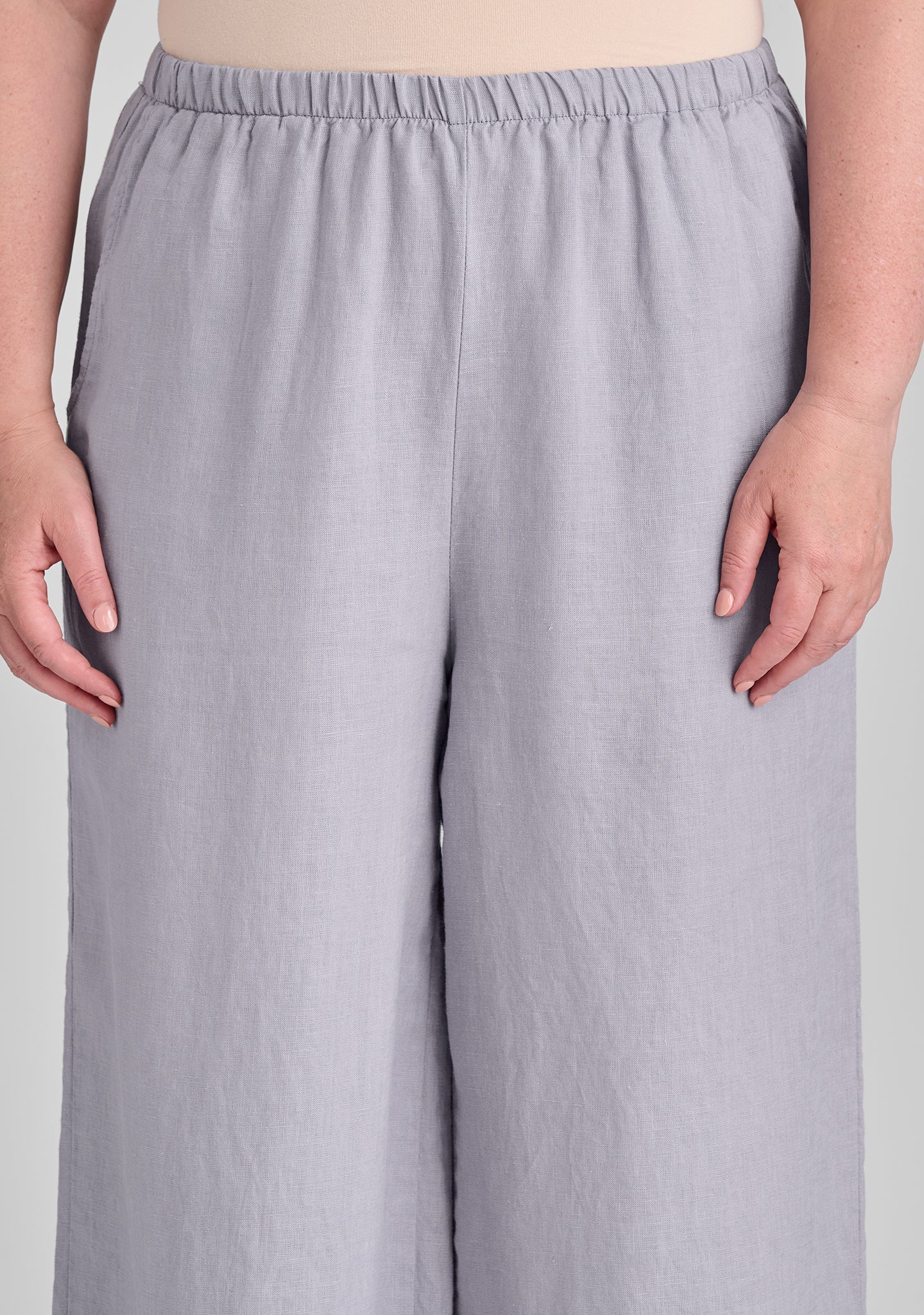 Vented Cuff Pant - Linen Pants With Elastic Waist - FINAL SALE - Image 7