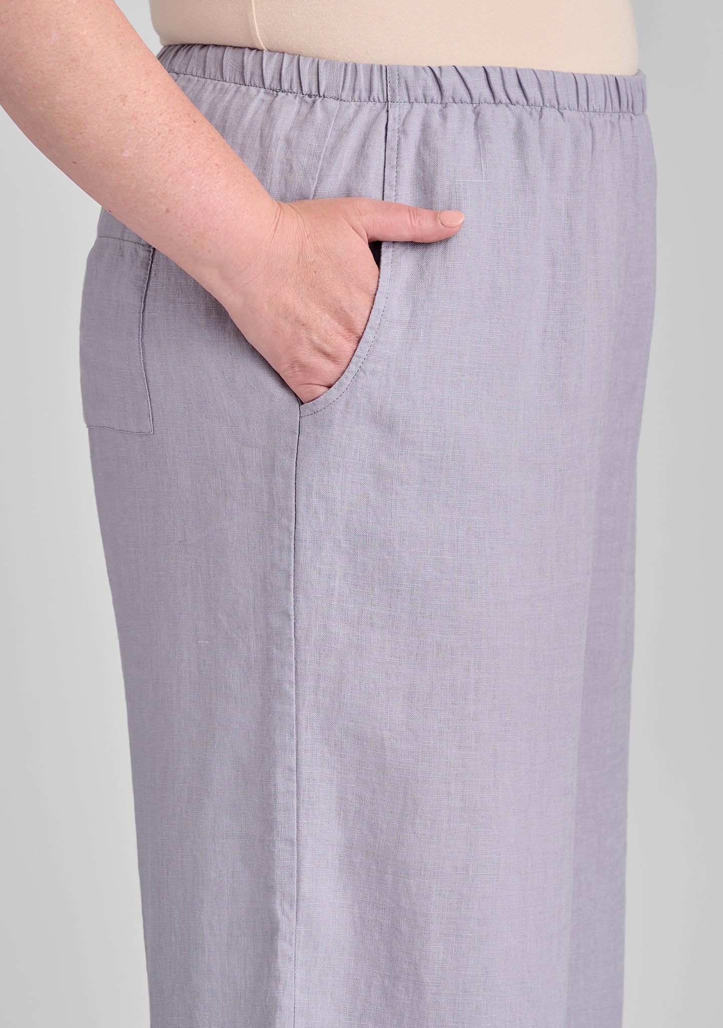 Vented Cuff Pant - Linen Pants With Elastic Waist - FINAL SALE - Image 8