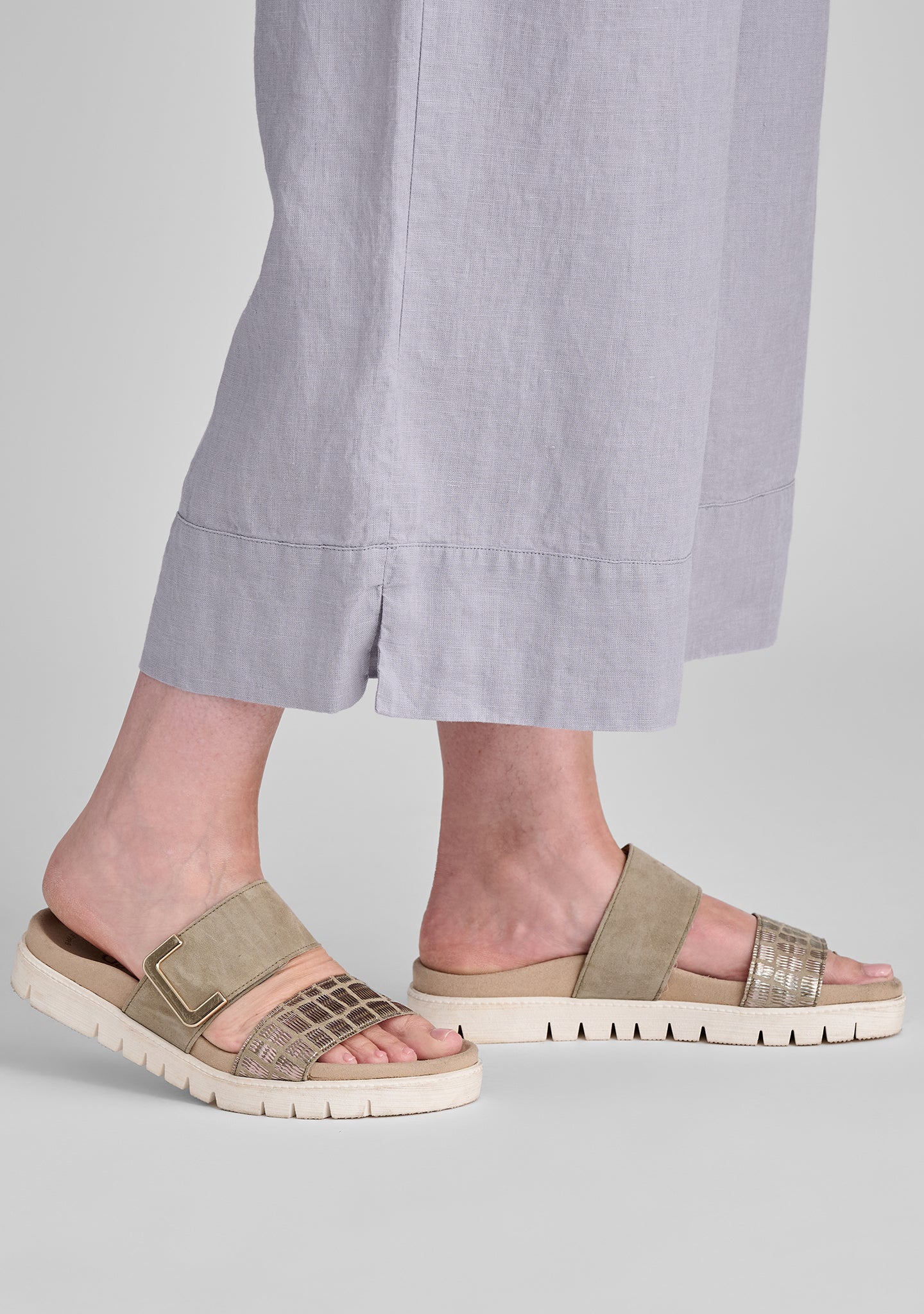 Vented Cuff Pant - Linen Pants With Elastic Waist - FINAL SALE - Image 9