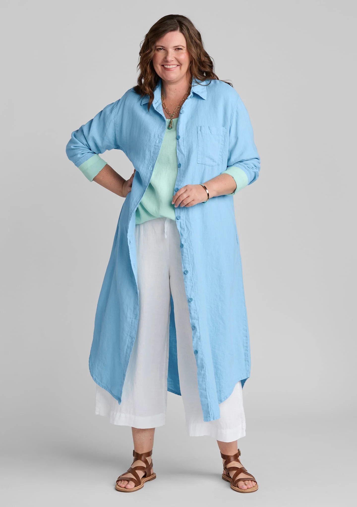 Weekender Dress - Linen Button Down Dress - Image 4