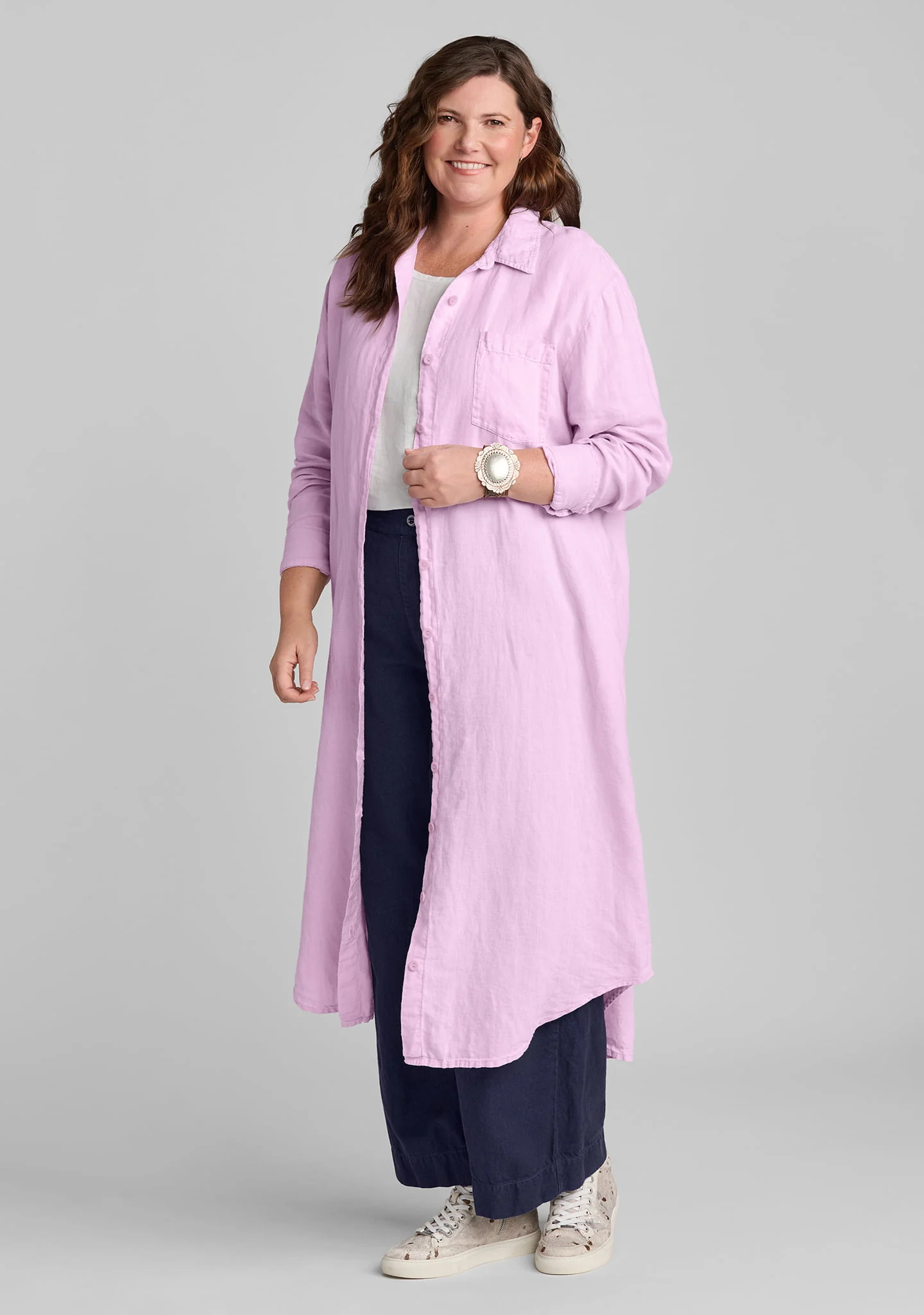 Weekender Dress - Linen Button Down Dress - Image 7