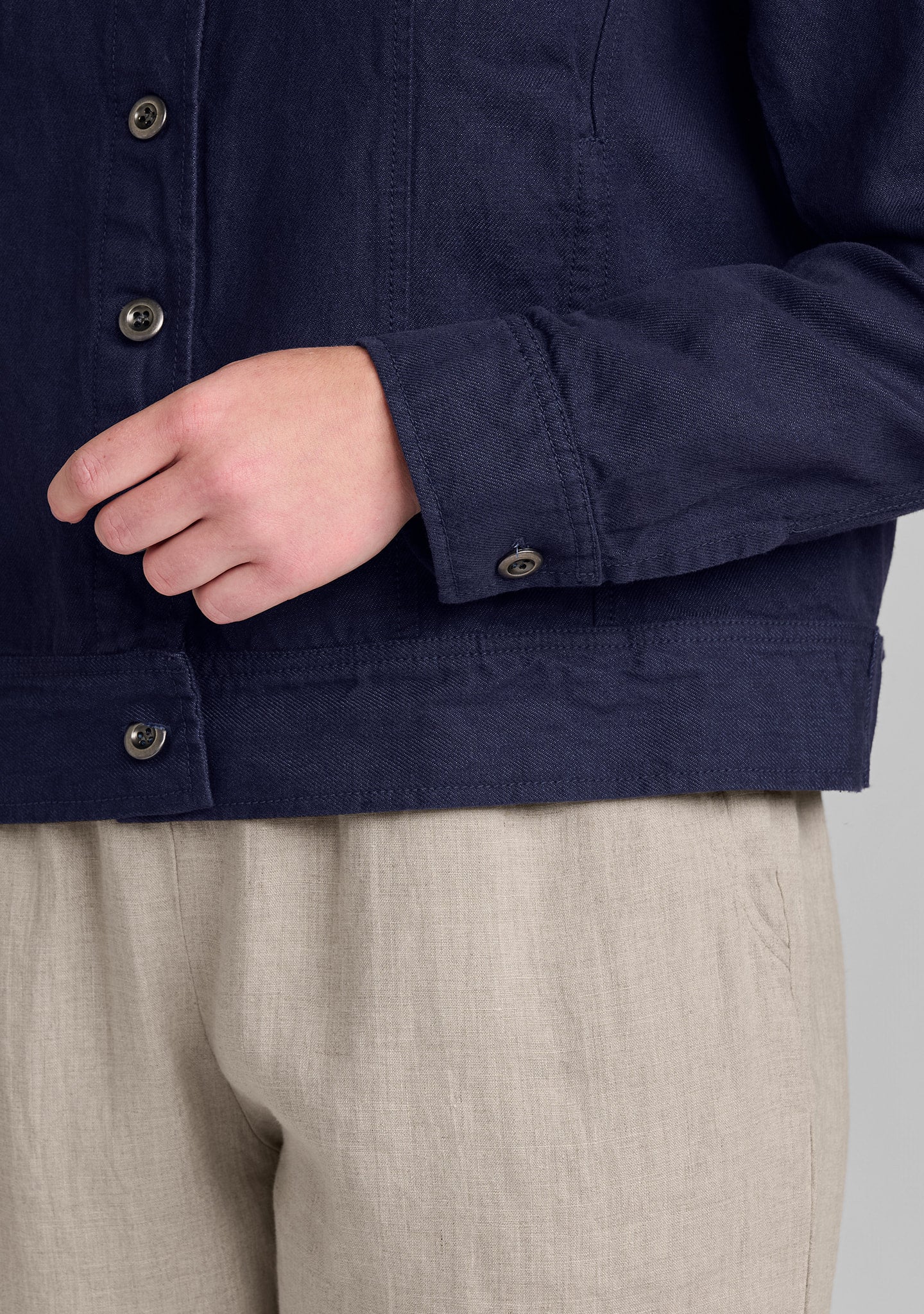 Western Jacket - Linen/Cotton Denim - Image 3